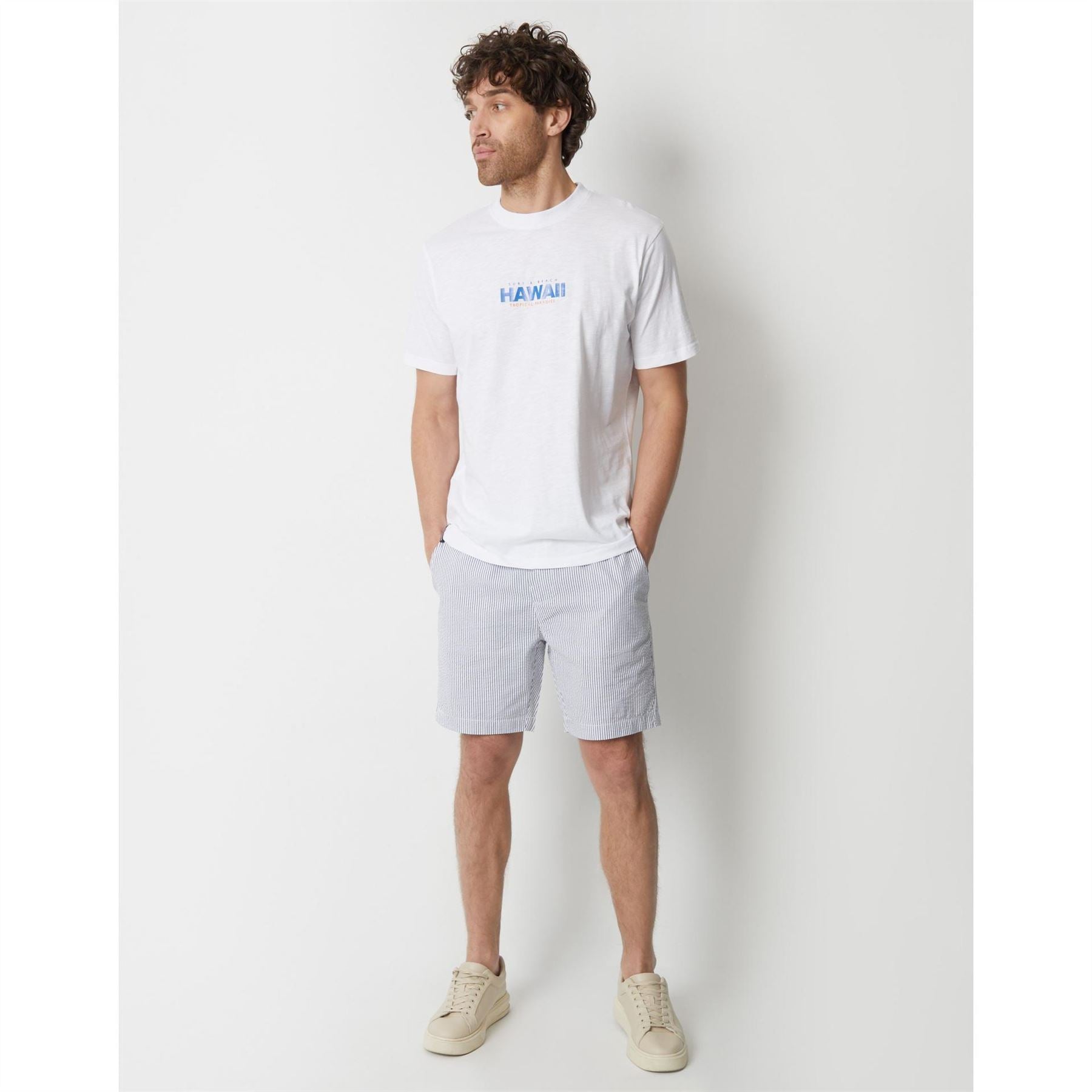 Threadbare Cinco Vertical Stripe Bermuda Shorts