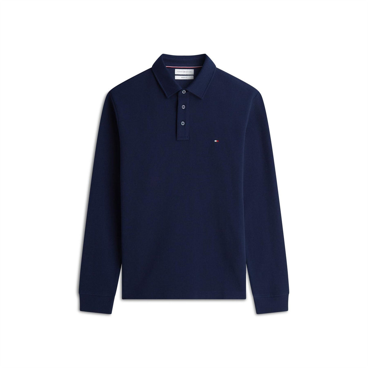Tommy Hilfiger Waffle Cotton Long Sleeve Polo Shirt