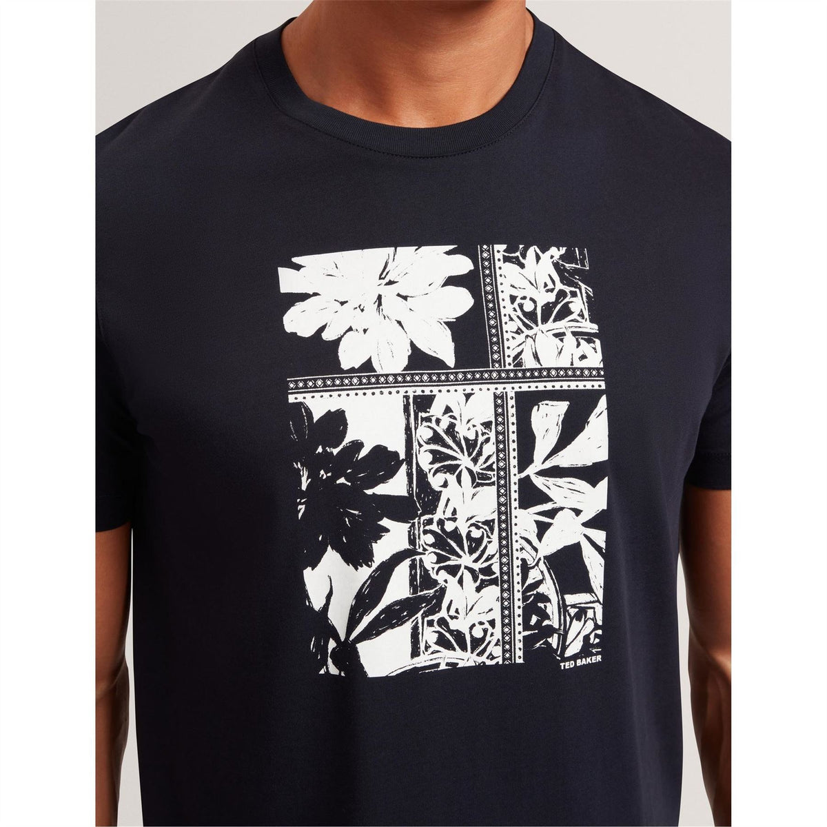 Ted Baker Box Print Crew Neck Short Sleeve T-Shirt