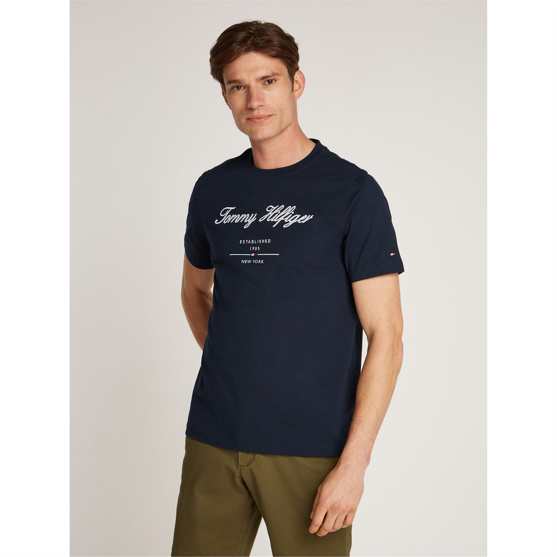 Tommy Hilfiger Logo Print Regular Fit Crew Neck T-Shirt