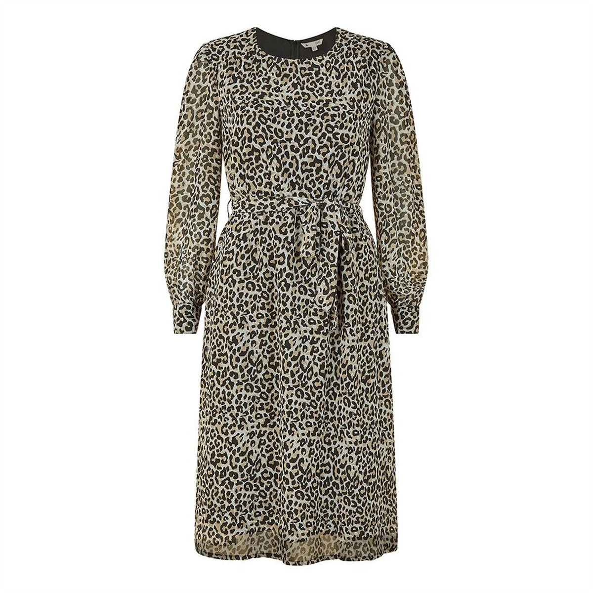 Yumi Black Leopard Long Sleeve Skater Dress