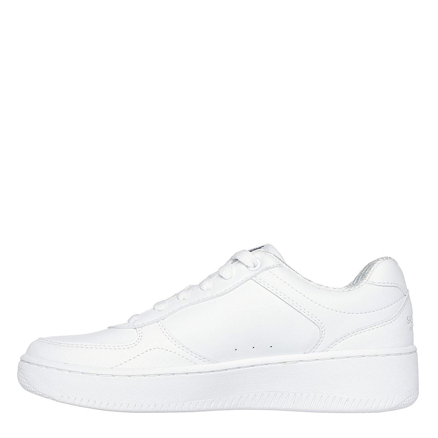 Skechers Duraleather Overlay Lace Up Low Top Trainers
