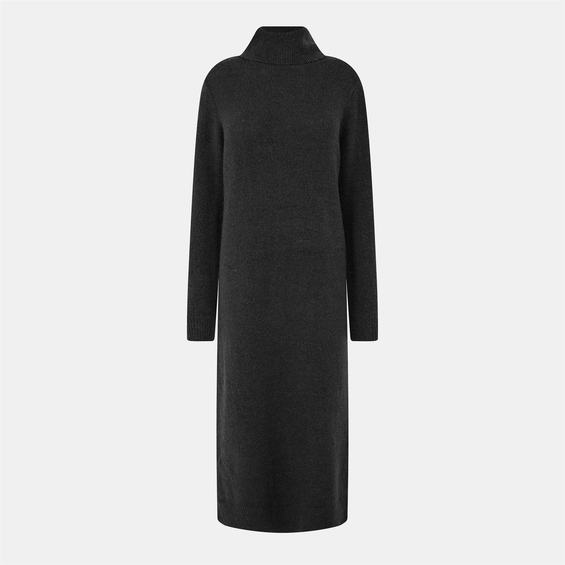Pieces Knit Turtleneck Long Sleeve Midi Sweater Dress
