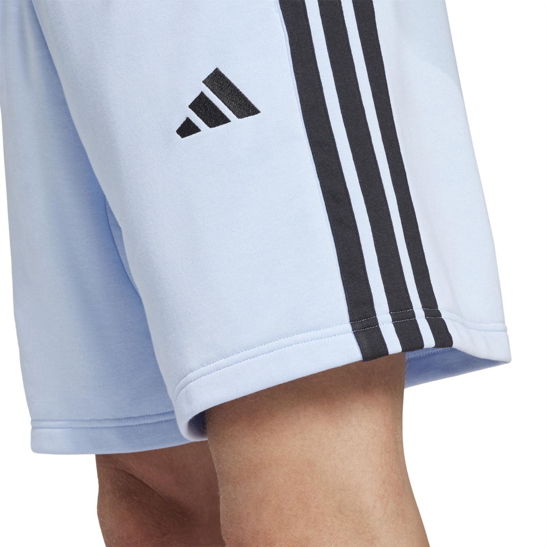 adidas Mens Essentials 3 Stripe Fleece Shorts