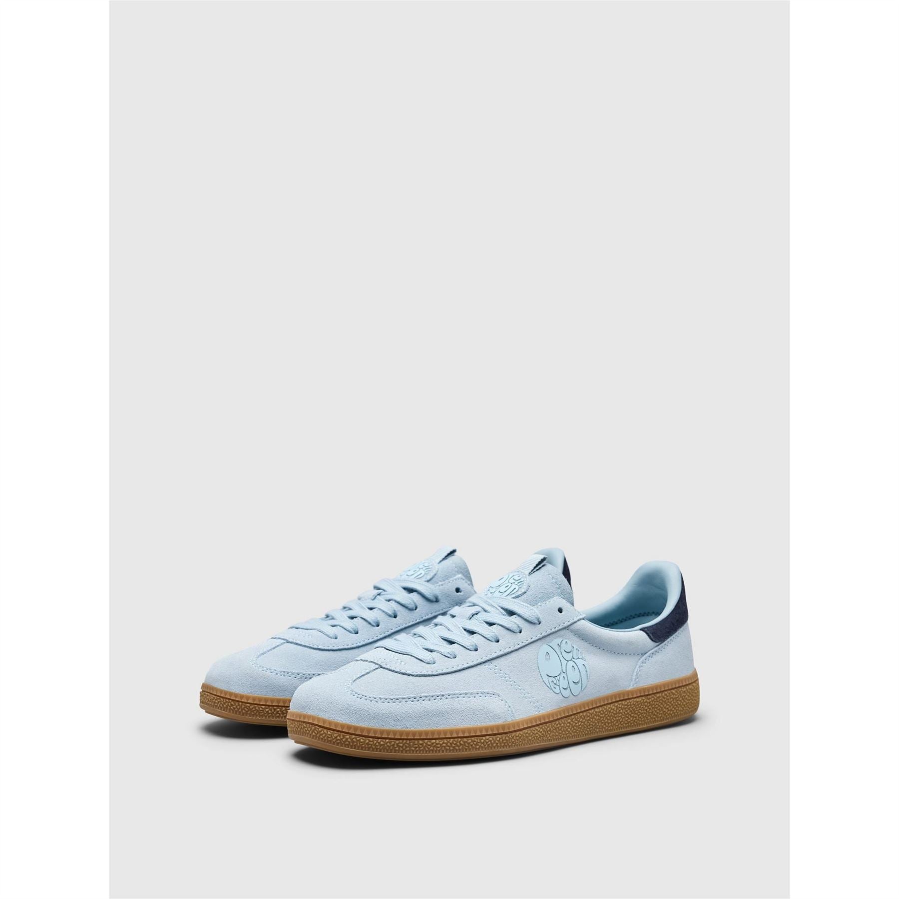 Pretty Green Suede Round Toe Flat Heel Trainers