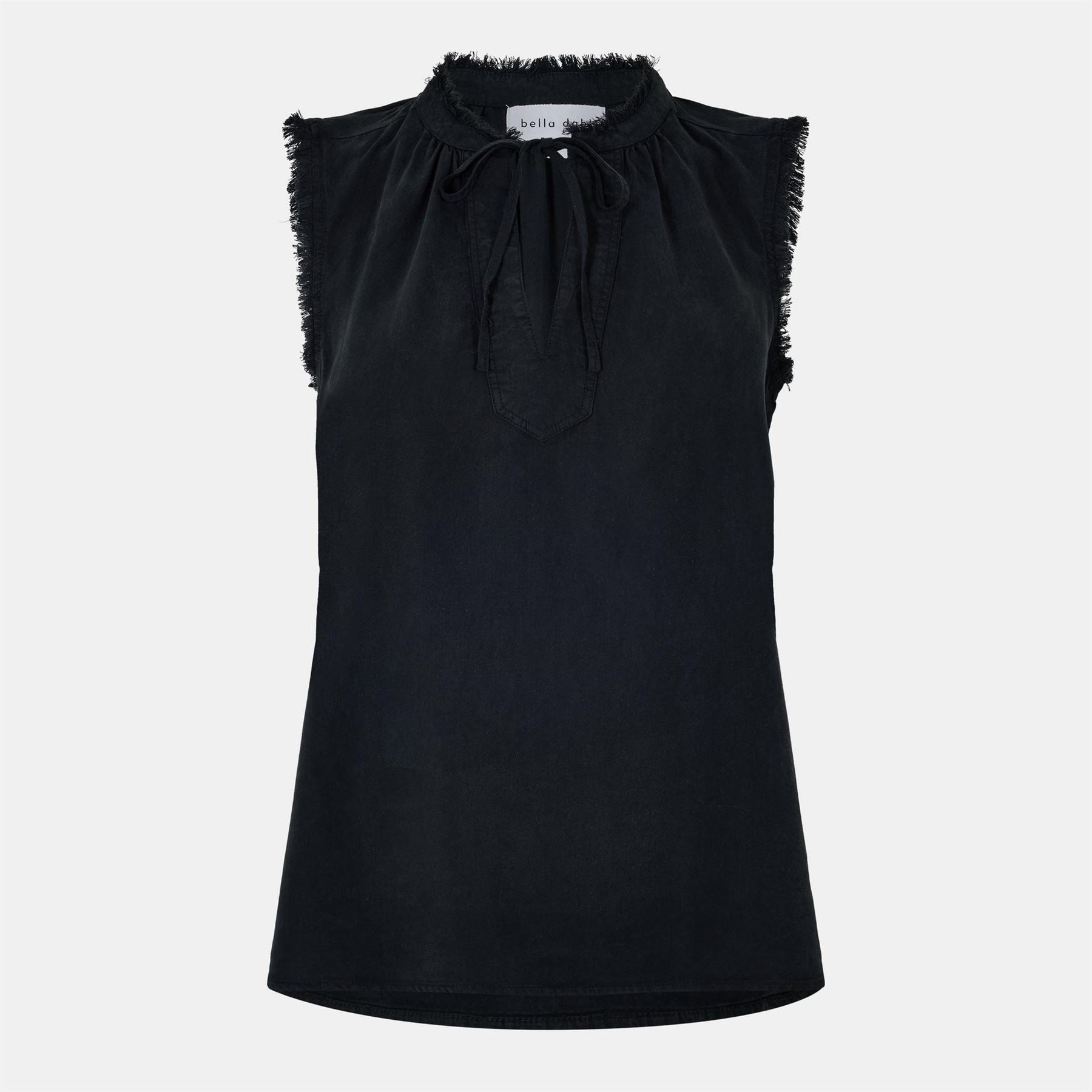 Bella Dahl Frayed Relaxed Fit Tie Neck Sweatshirt