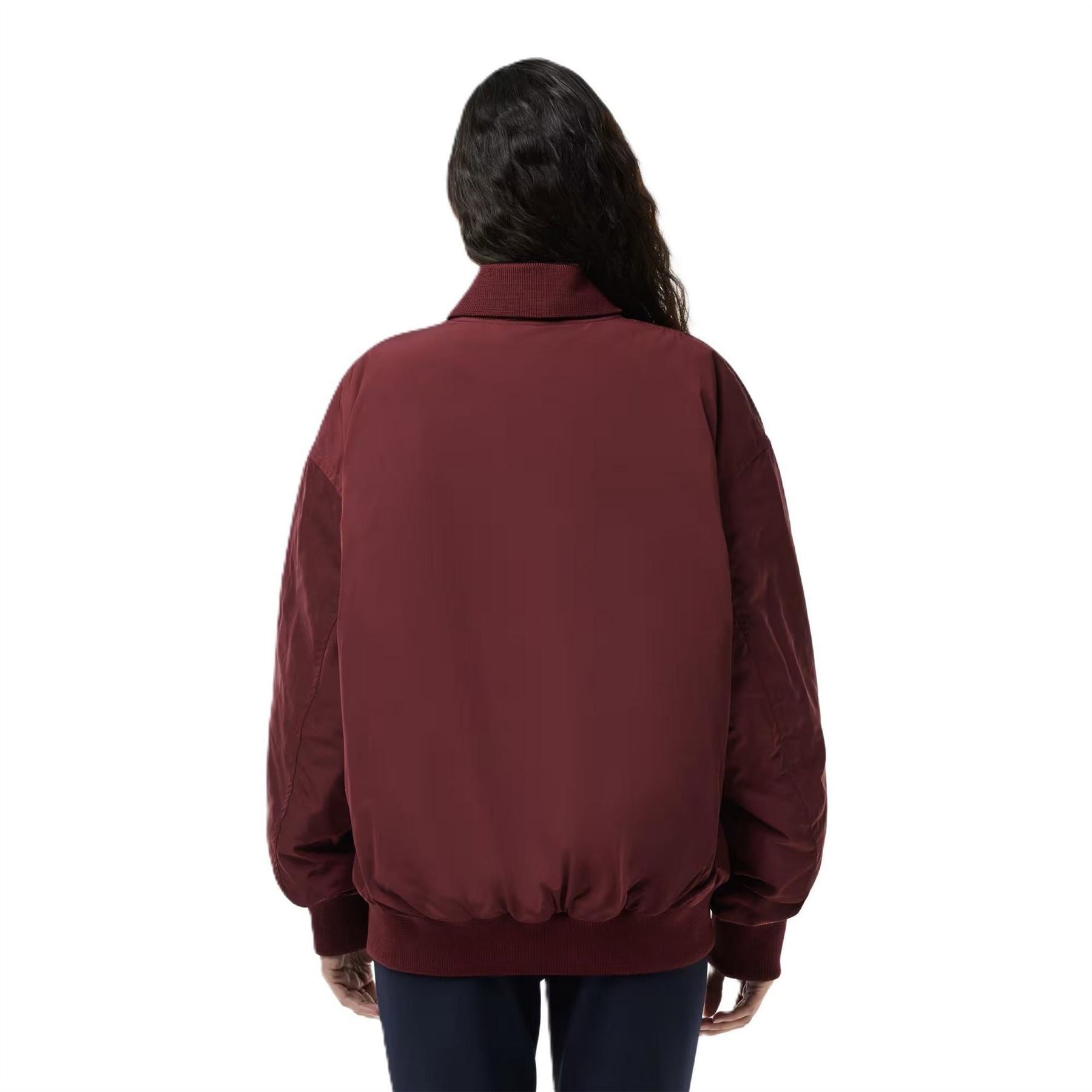 Lacoste Oversize Fit Ribbed Cuff Bomber Jacket