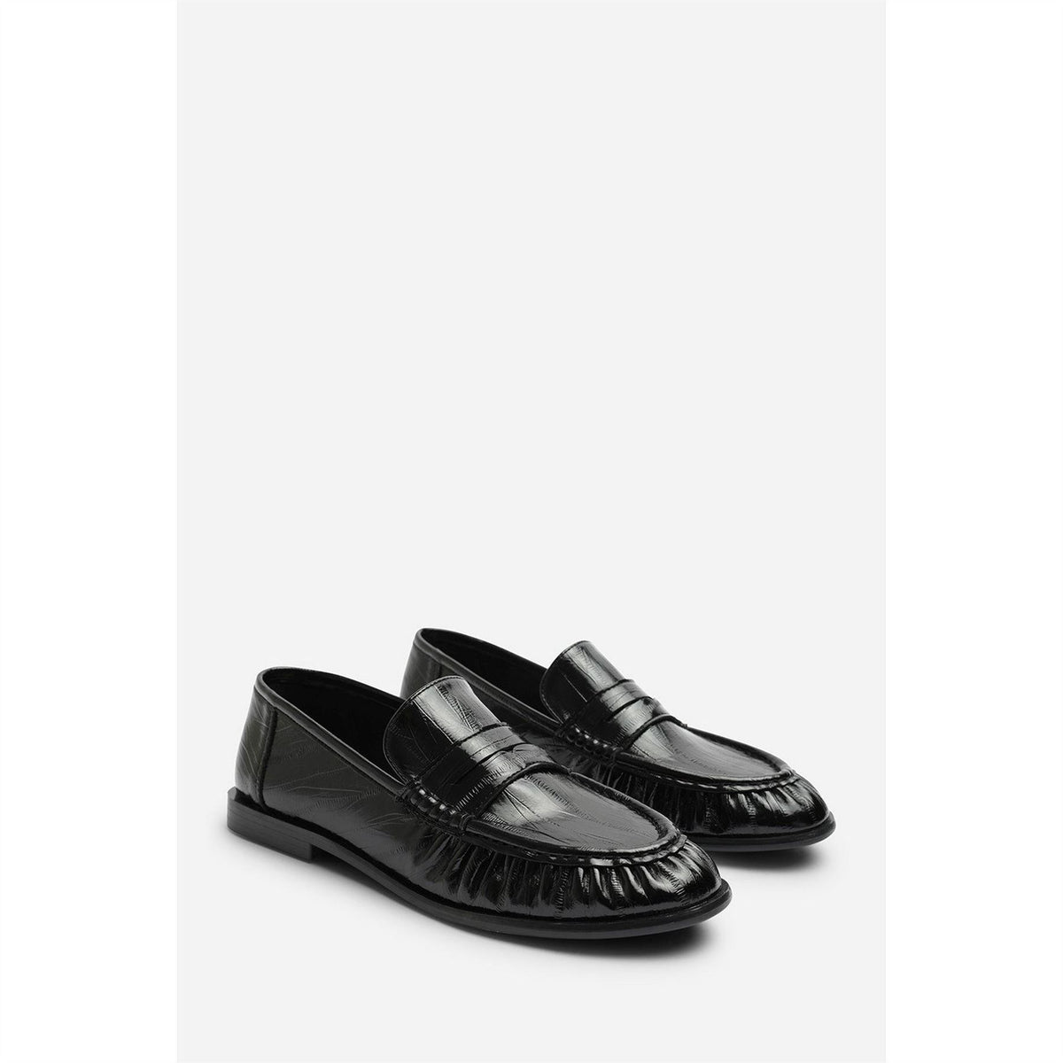 Wheres That From Ruched Detail Flat Penny Loafers