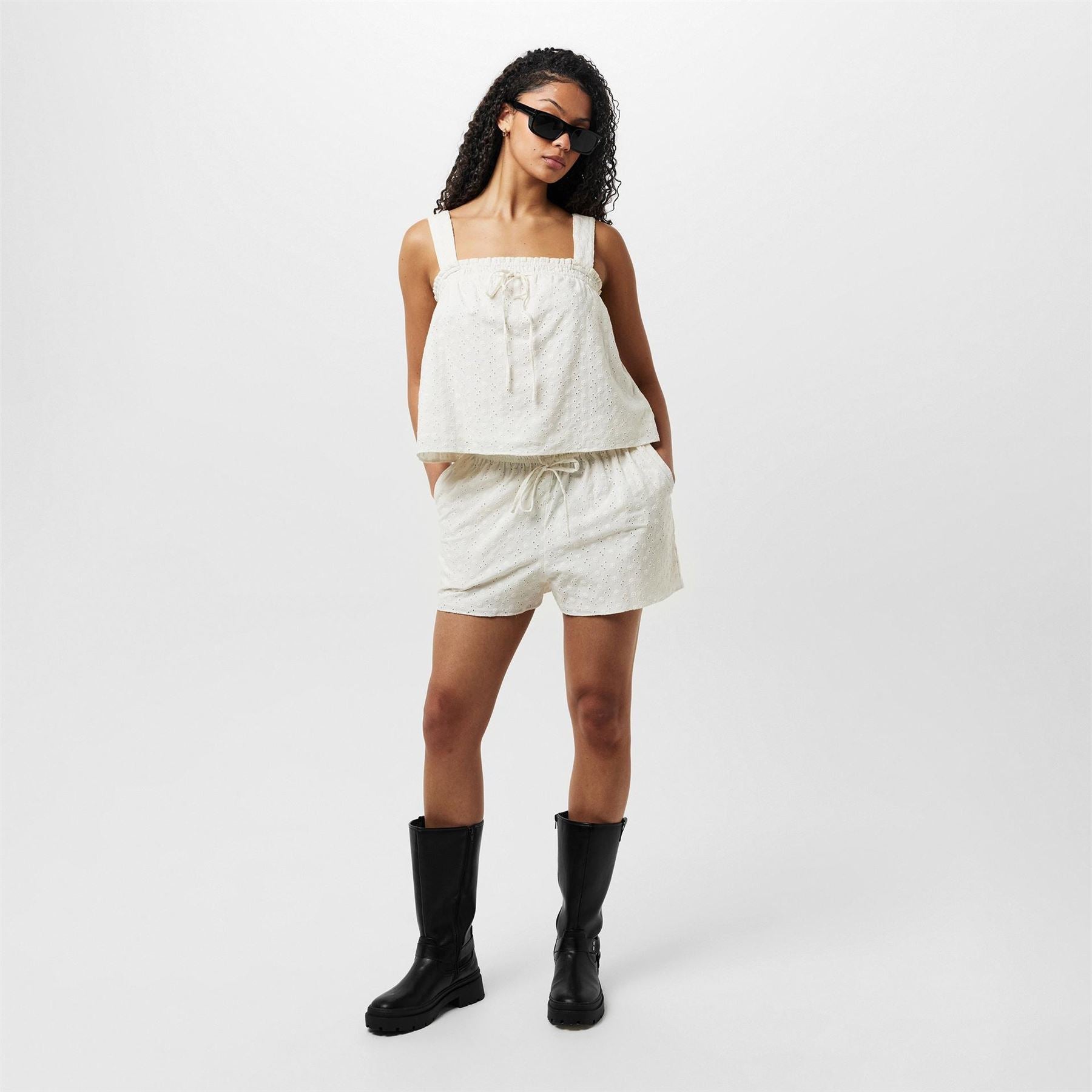 Jack Wills Broderie Shirred Top