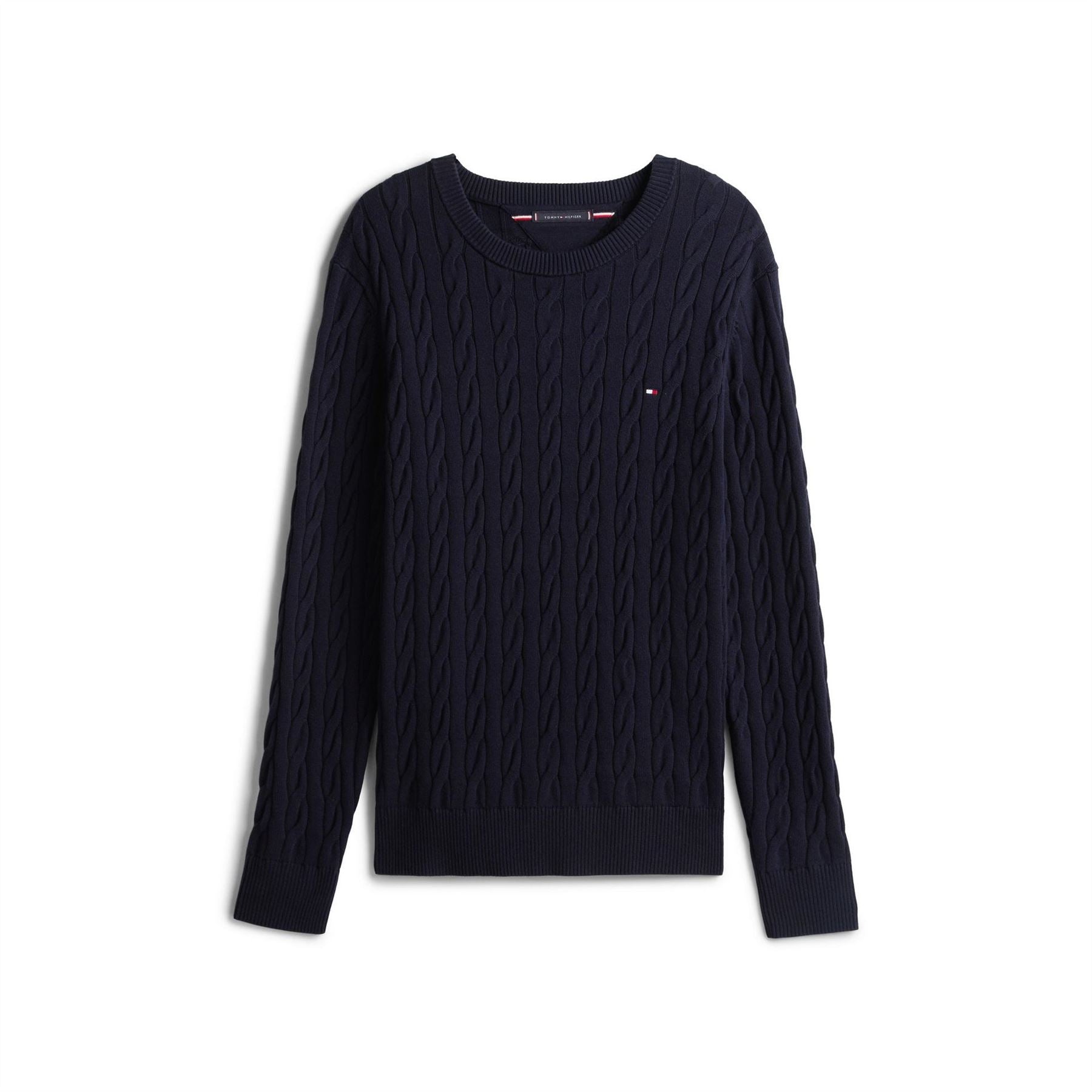 Tommy Hilfiger Cable Knit Cotton Crew Neck Jumper