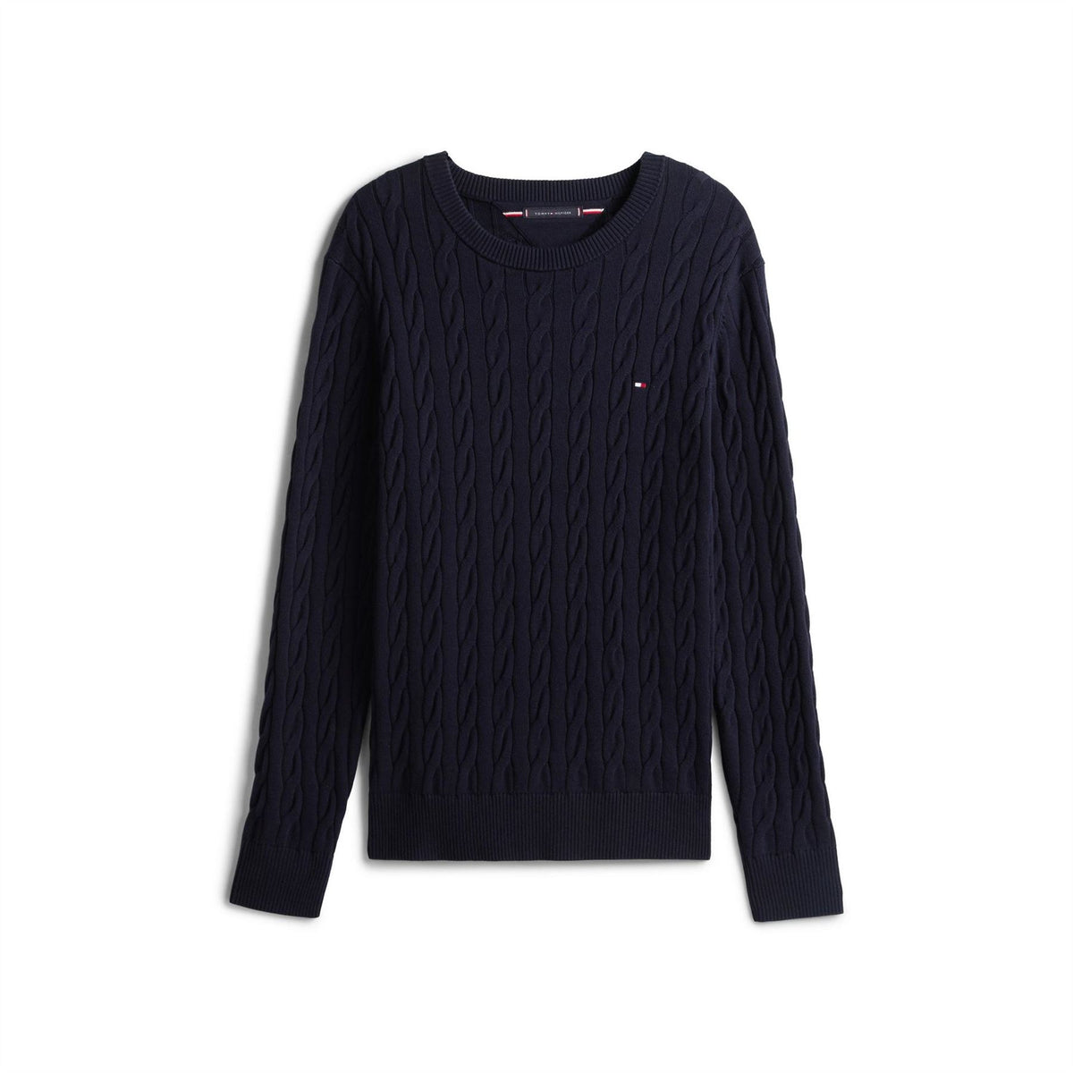 Tommy Hilfiger Cable Knit Cotton Crew Neck Jumper