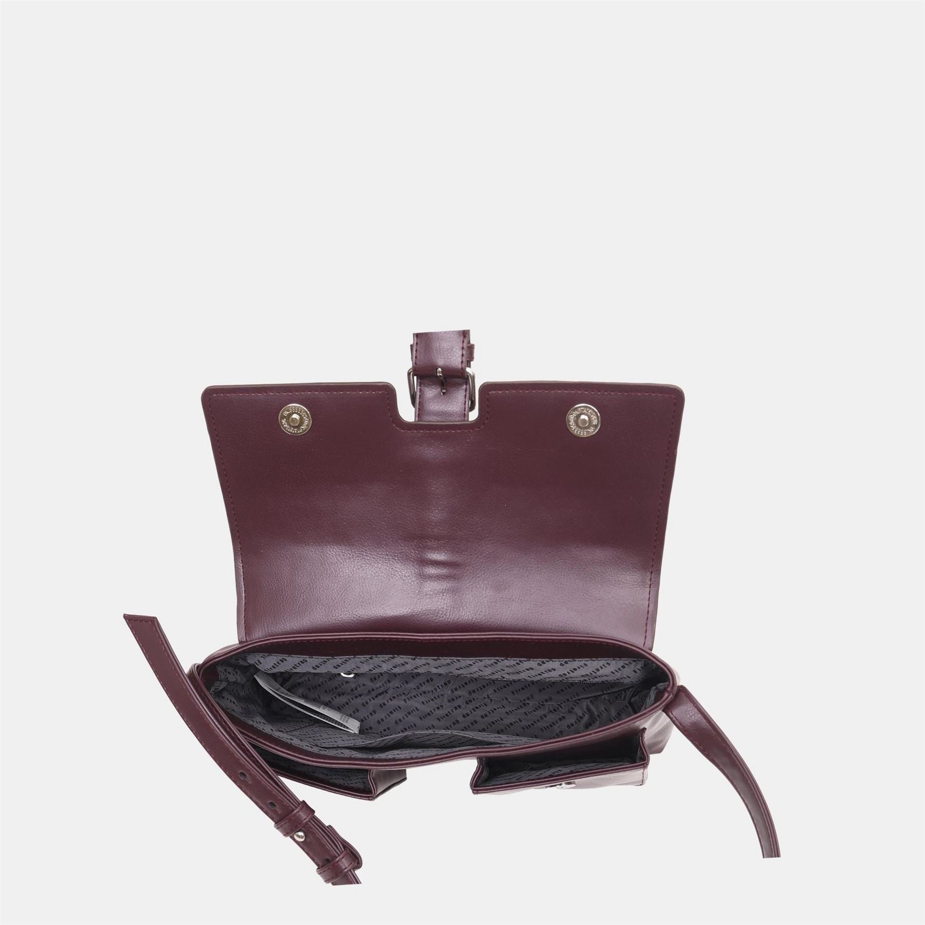 Firetrap Flap Over Rectangle Shape Baguette Bag with Silver Tone Hardware