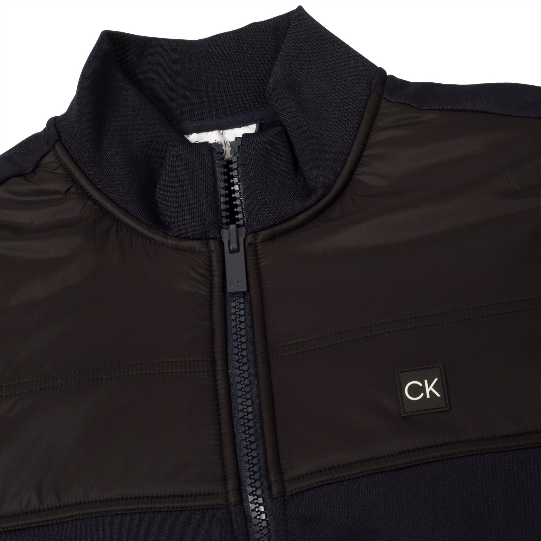 Calvin Klein Golf Solid Patterned Full Zipper Ribbed Cuff Zipped Pocket Jacket