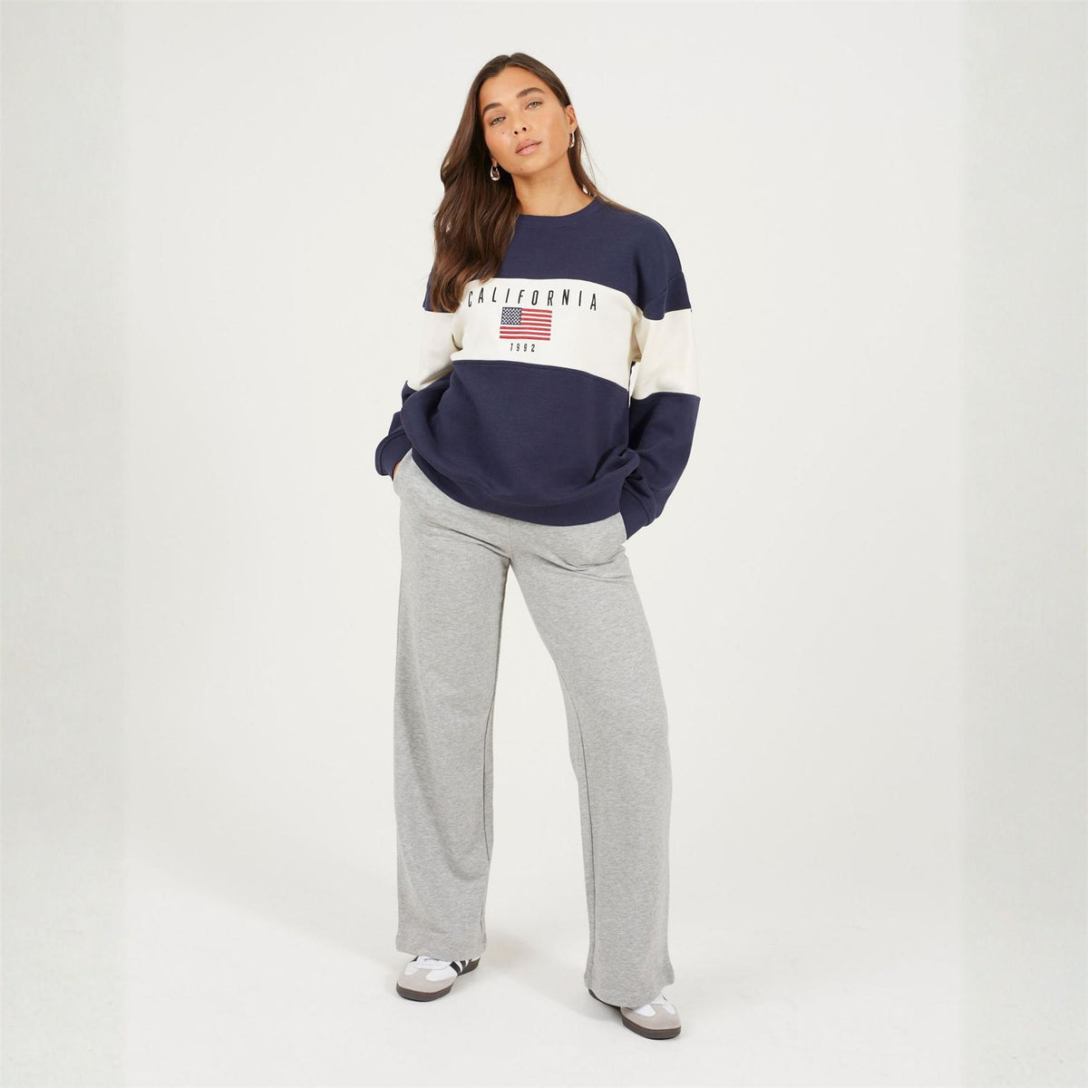 Brave Soul Soul Ladies Crew Neck Sweatshirt With California Embroidery