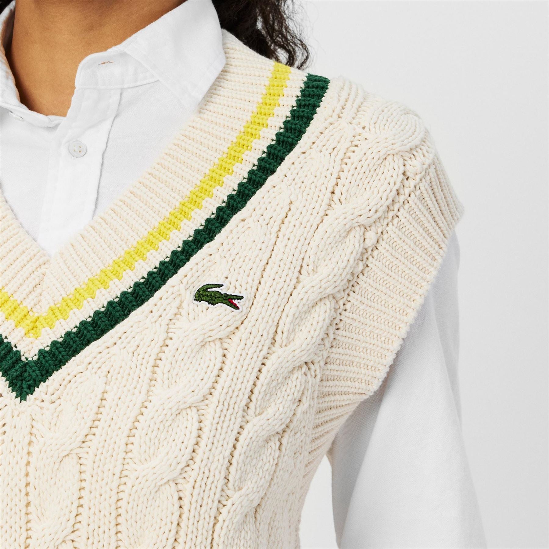 Lacoste Cable Knit Crew Neck Jumper