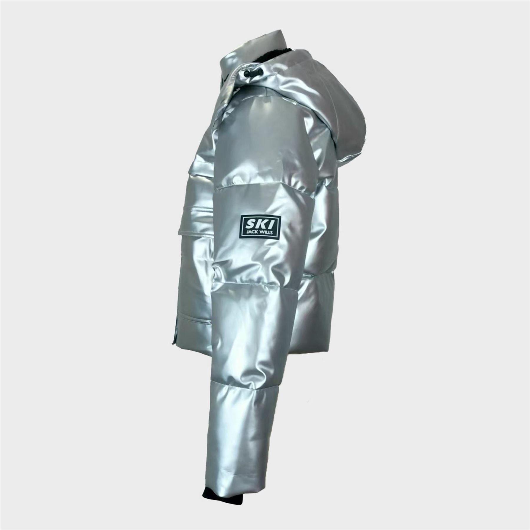 Jack Wills Cropped Puffer Waterproof Windproof Hooded Ski Jacket