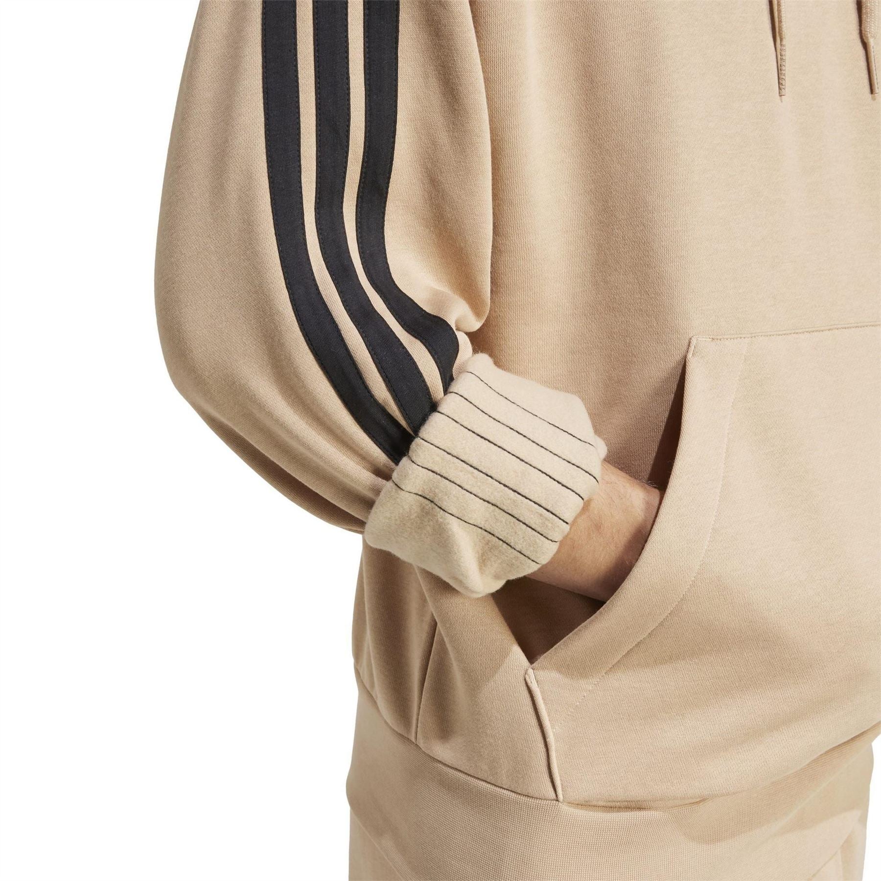 adidas Mens Fleece 3 Stripes Hoodie