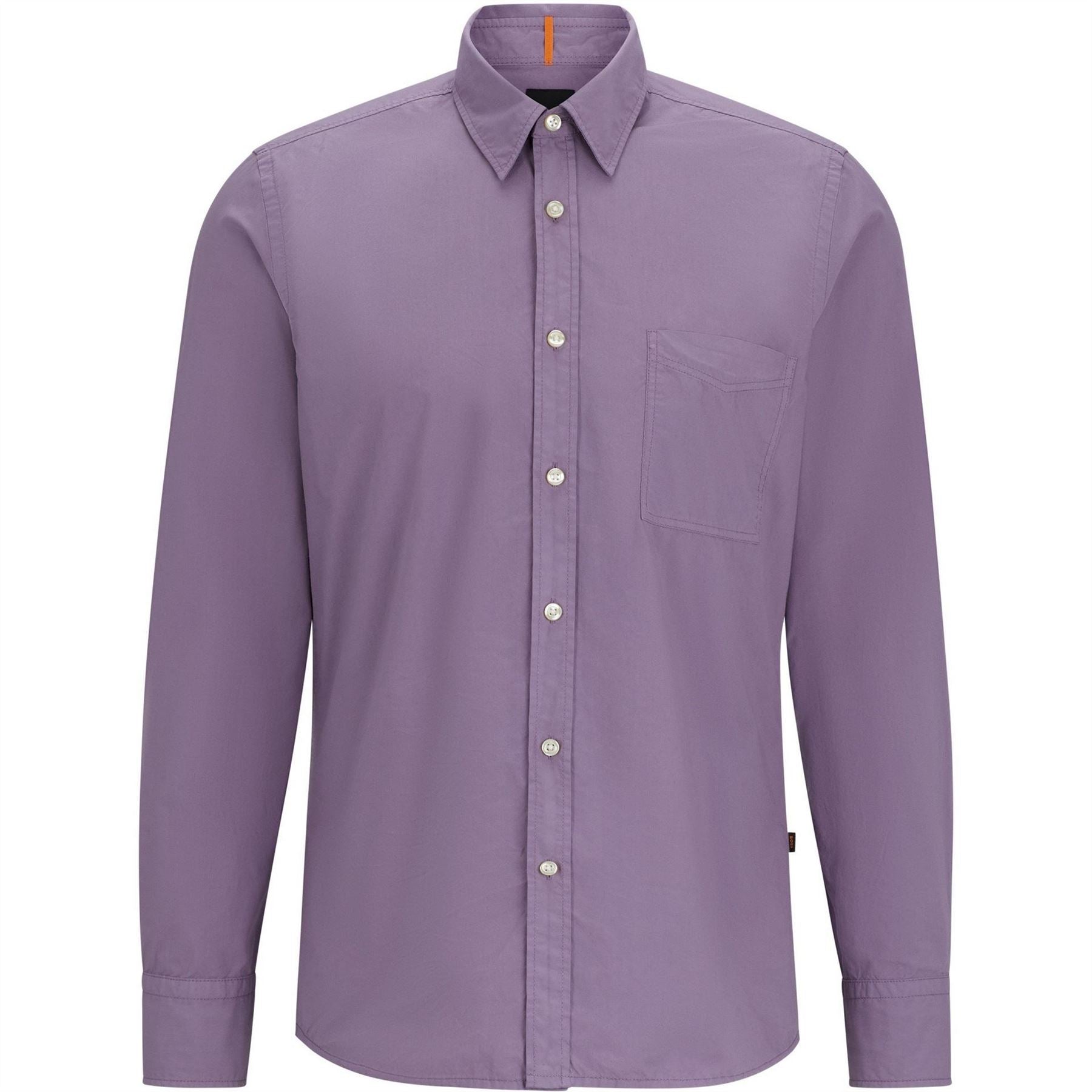 Boss Collared Neck Point Collar Long Sleeve Shirt