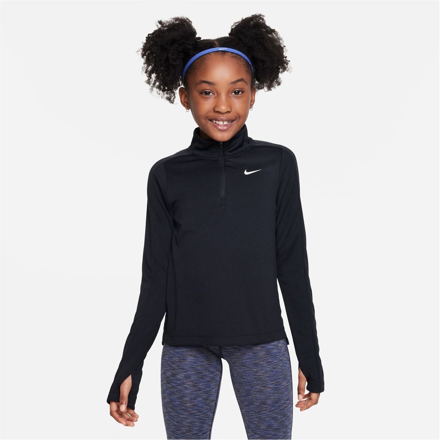 Nike Older Girls Dri Fit Long Sleeve Half Zip