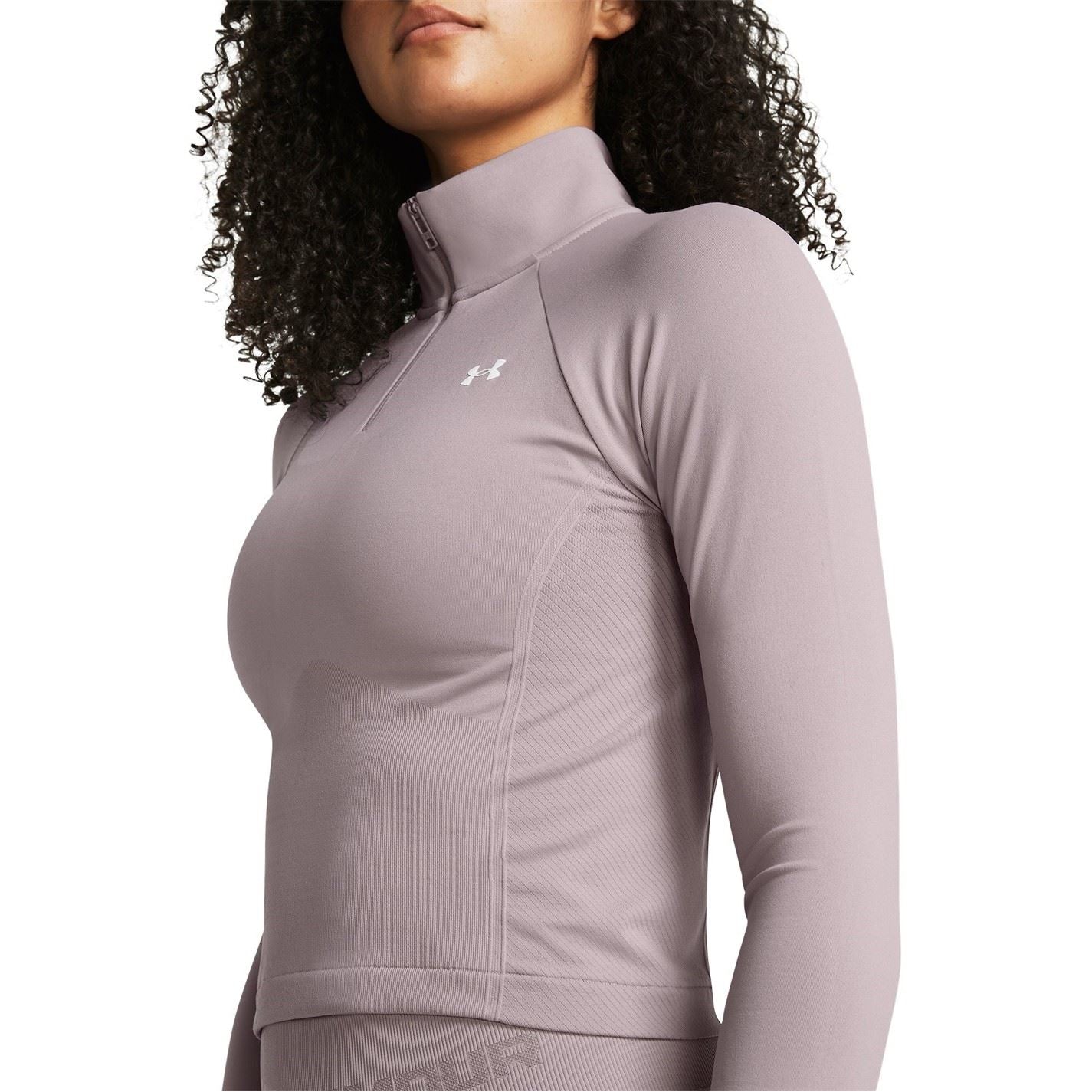 Under Armour Funnel Neck Zip Long Sleeve Raglan Athletic Top