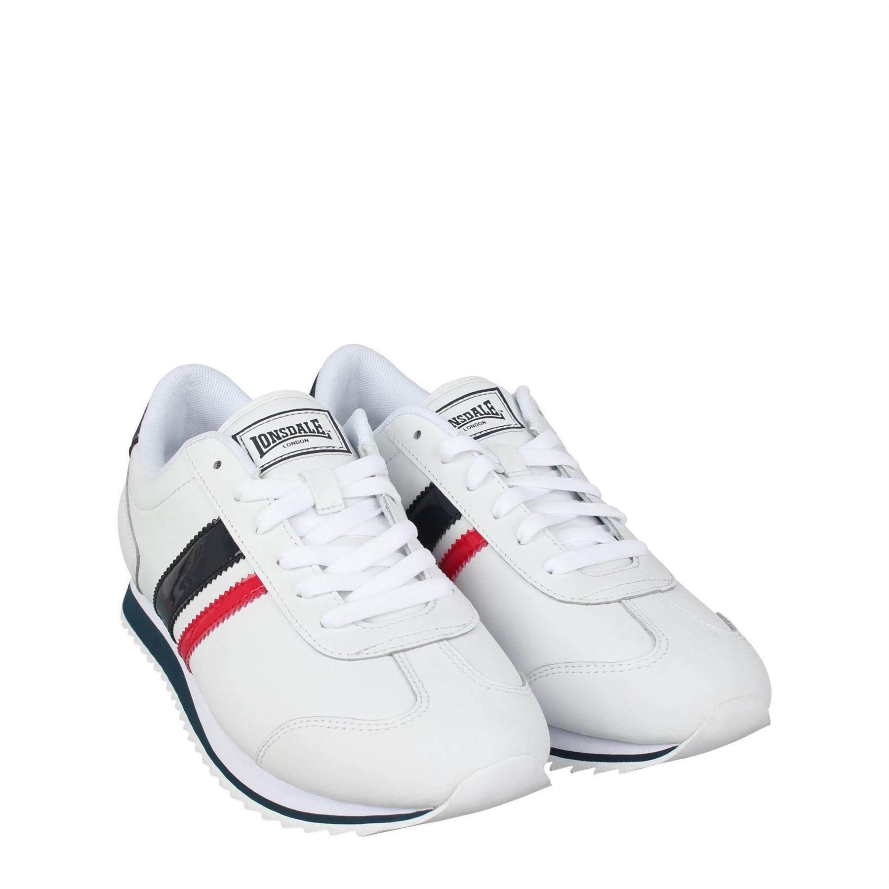 Lonsdale Russell Stripe Pattern Lace-Up Low Top Sneakers