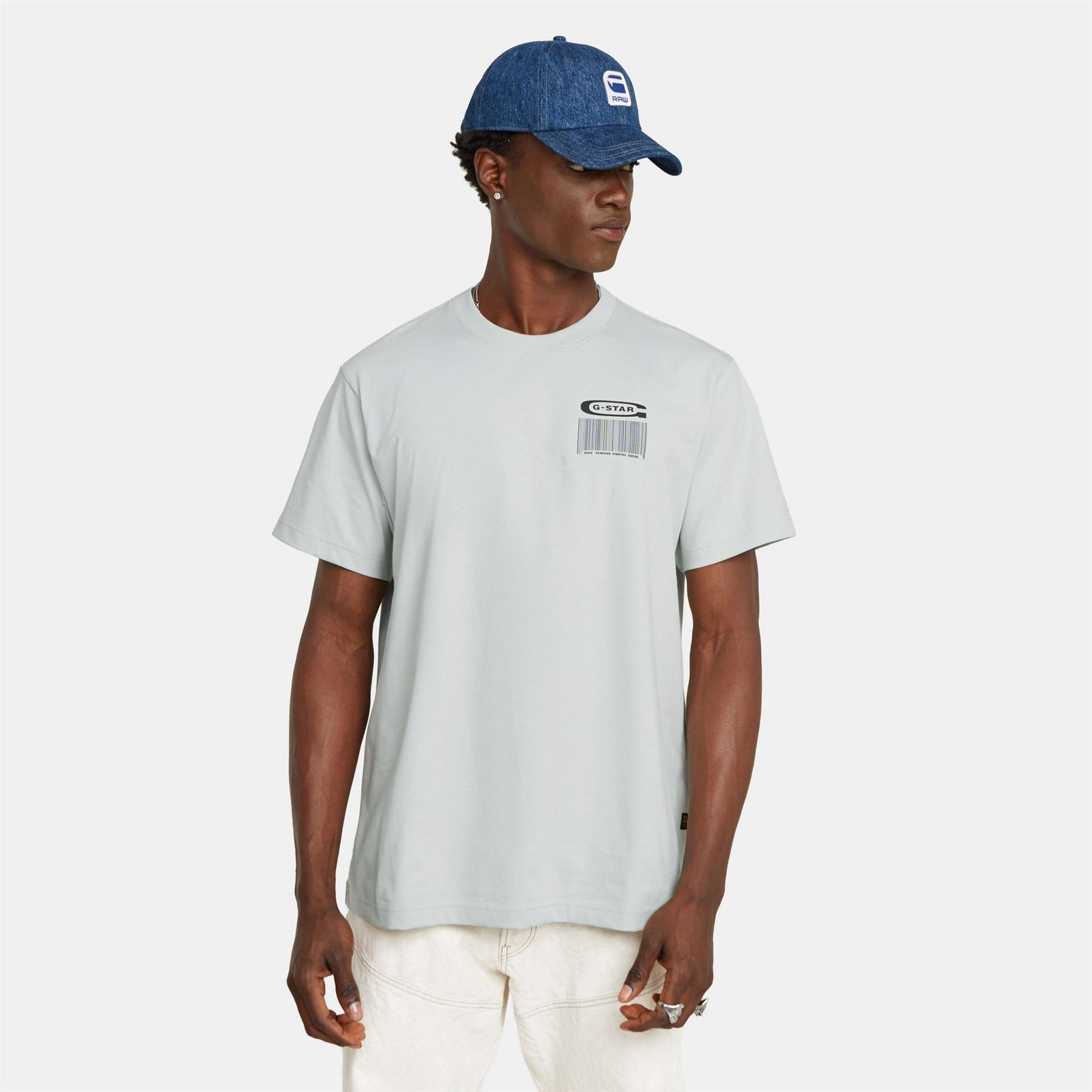G Star Barcode Graphic Crew Neck Short Sleeve T-Shirt