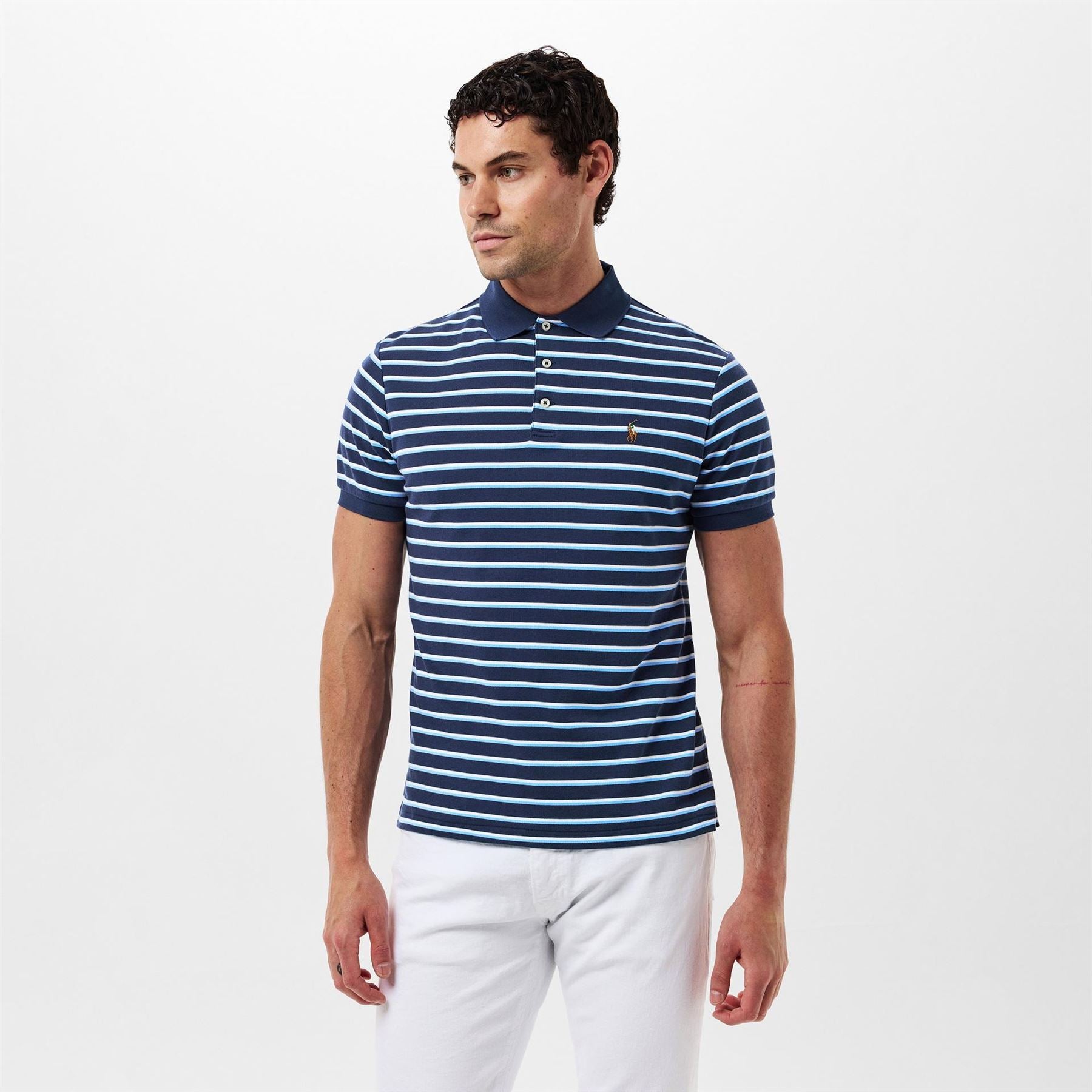 Polo Ralph Lauren Pima Cotton Stripe Tailored Fit Short Sleeve Shirt