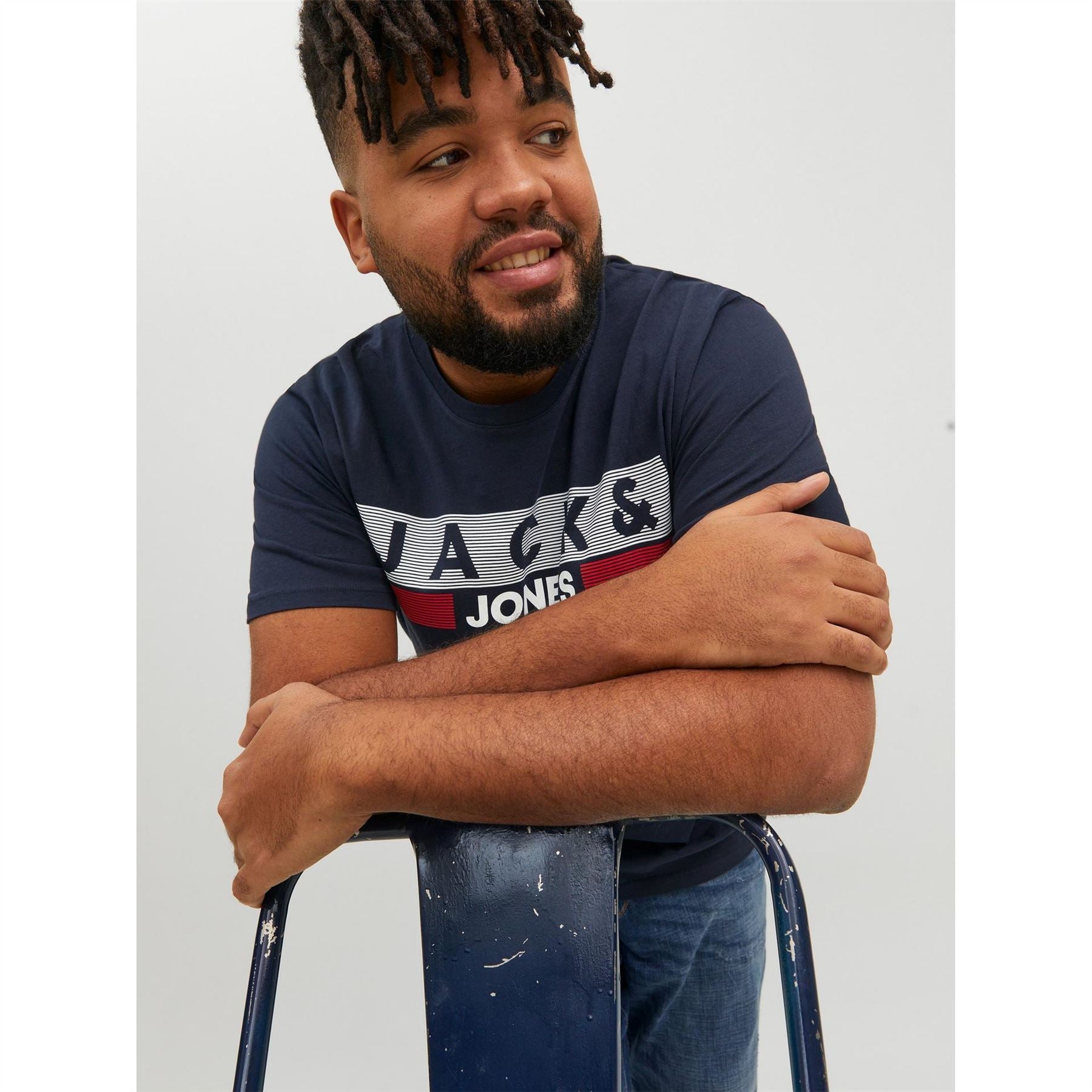 Jack and Jones Mens Short Sleeve Logo T-Shirt Plus Size
