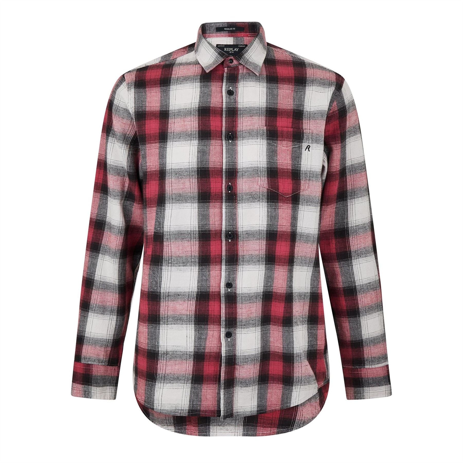 Replay Checkered Long Sleeve Patterned Shirt