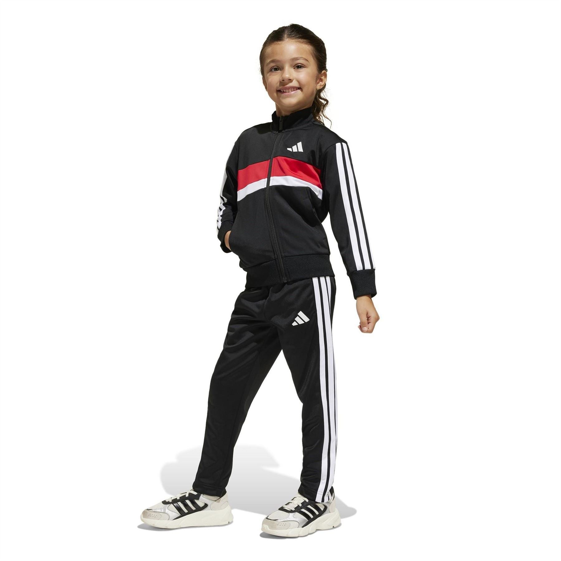 adidas Seasonal Essentials Tiberio 3 Stripes Tricot Track Suit Kids