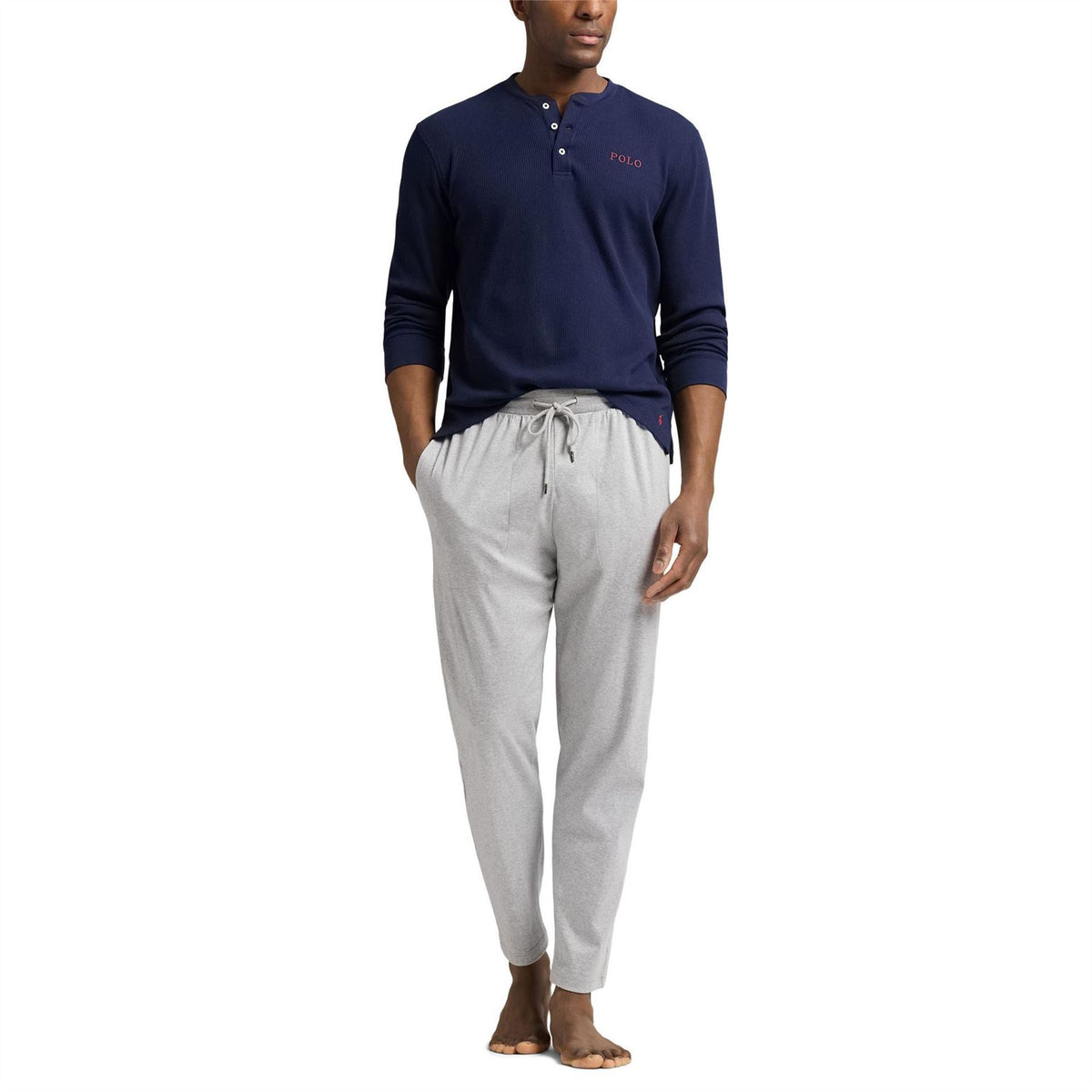 Polo Ralph Lauren Waffle Knit Henley Long Sleeve Top