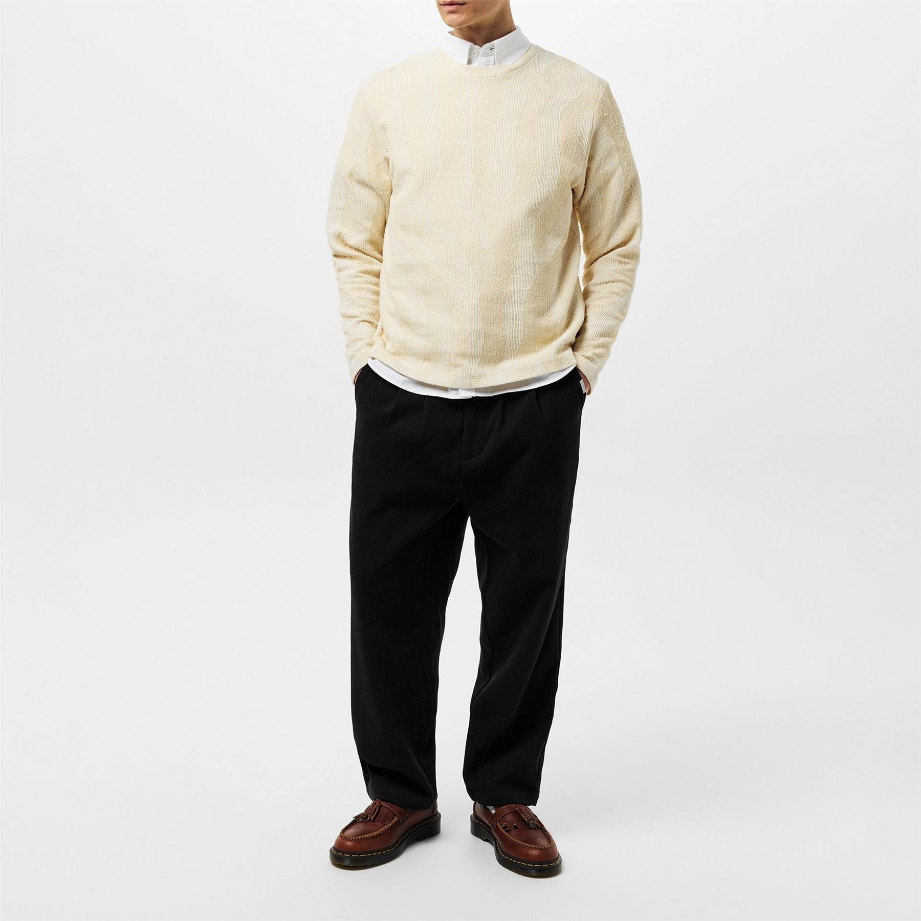 Jack and Jones Pattern Crew Neck Regular Fit Sweater