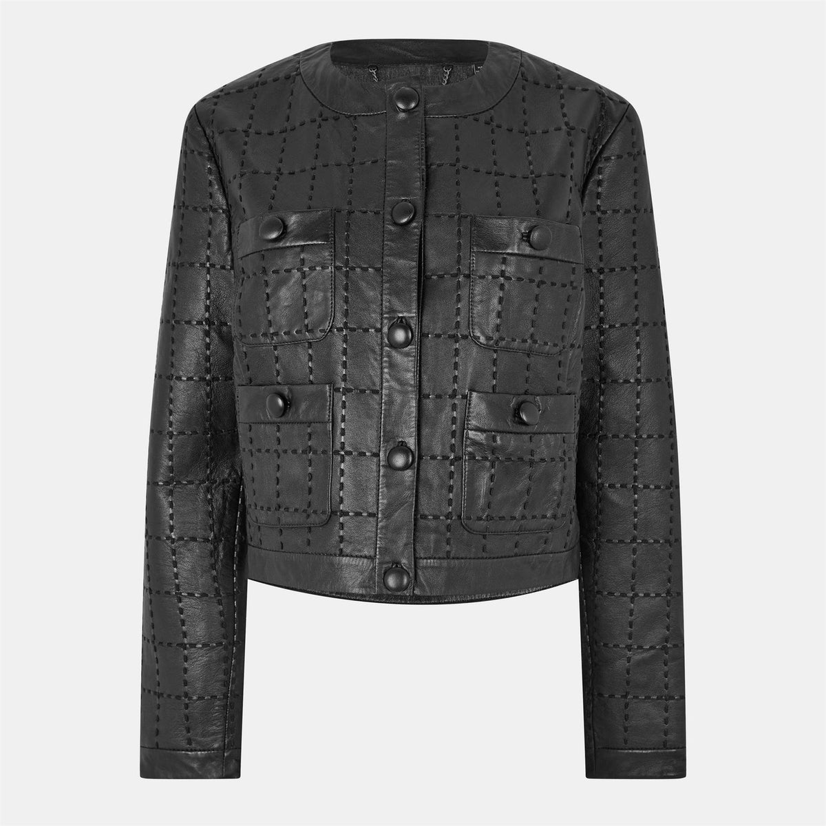 Ted Baker Solid Patterned  Crew Neck Jacket