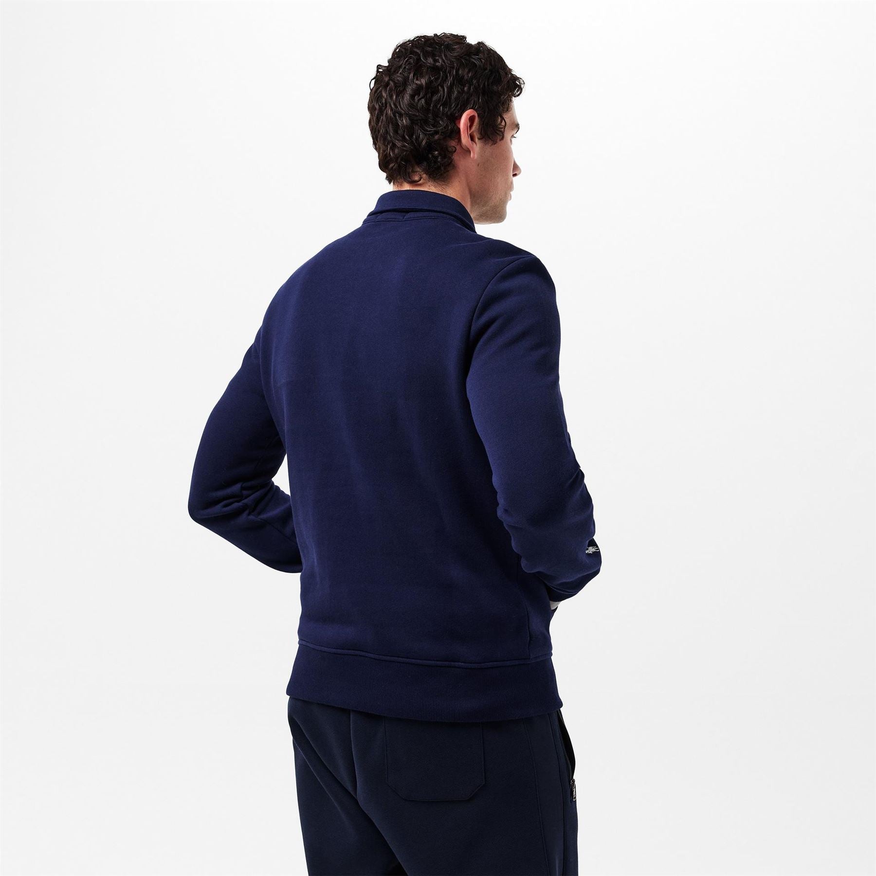 Polo Ralph Lauren Solid Patterned Quarter Zipper Ribbed Cuff Sweat Jacket