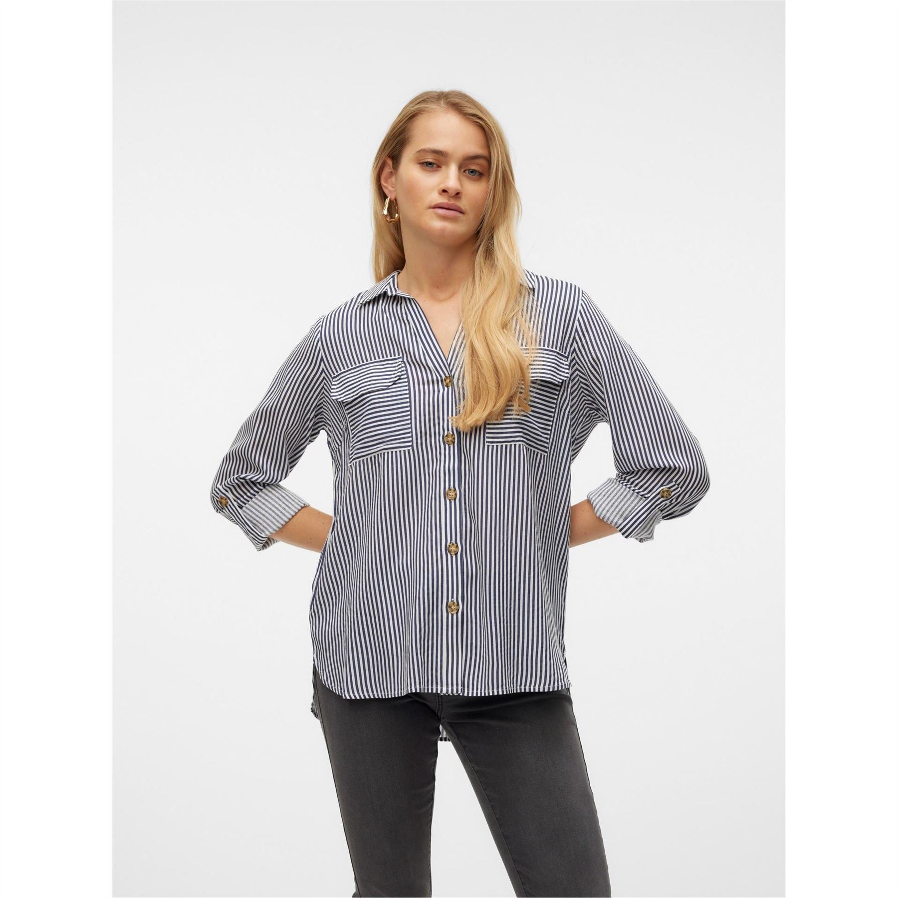 Vero Moda Bumpy Regular Fit V-Neck Long Sleeve Shirt