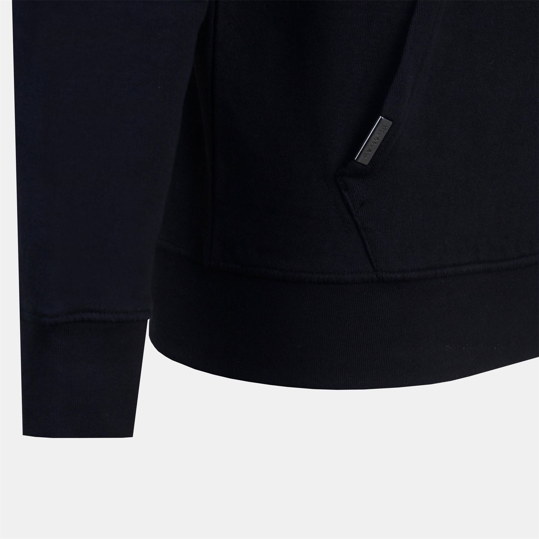 Firetrap Solid Patterned Zip Neck Ribbed Cuff Sweat Jacket