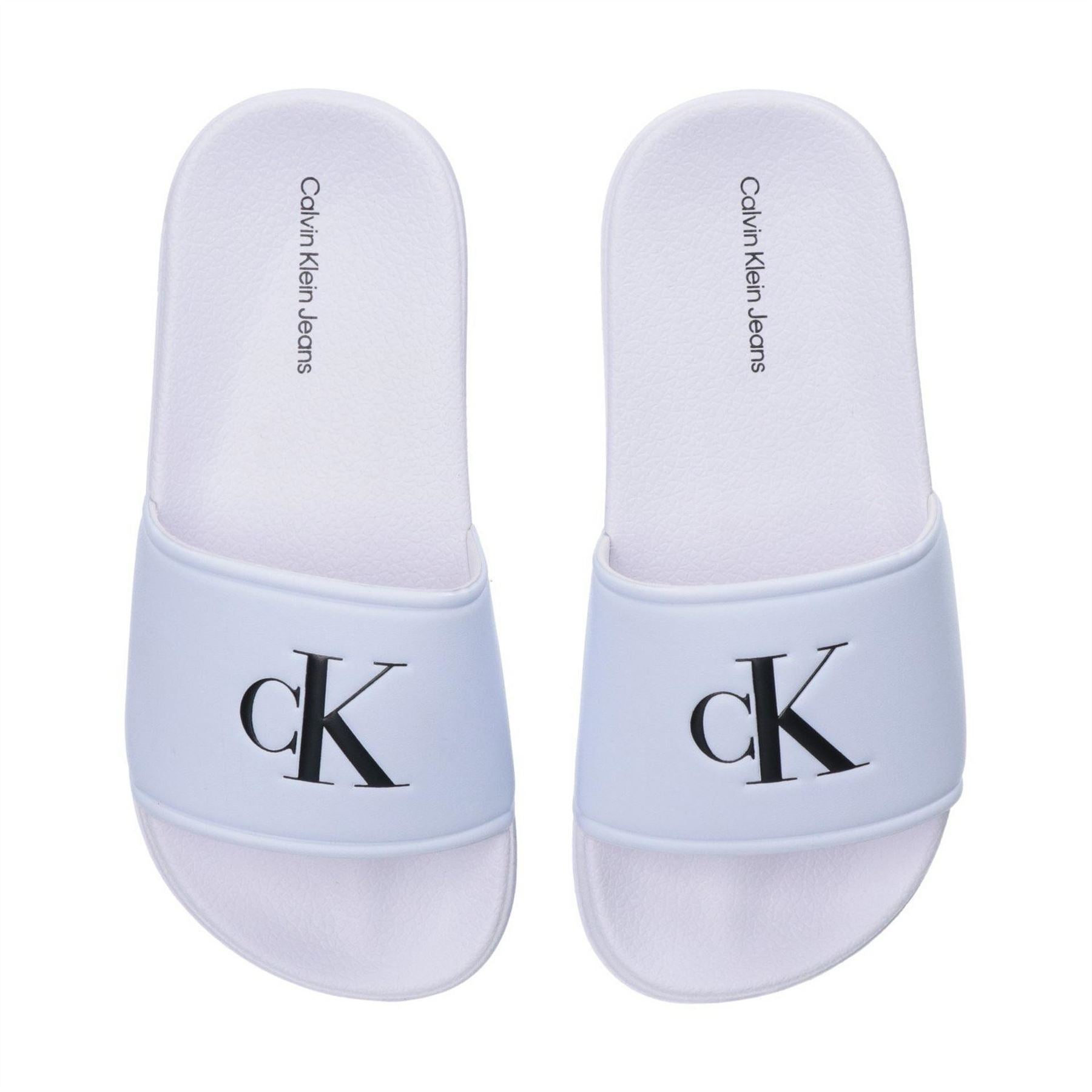 Calvin Klein Jeans Junior Open Toe Logo Print Slides