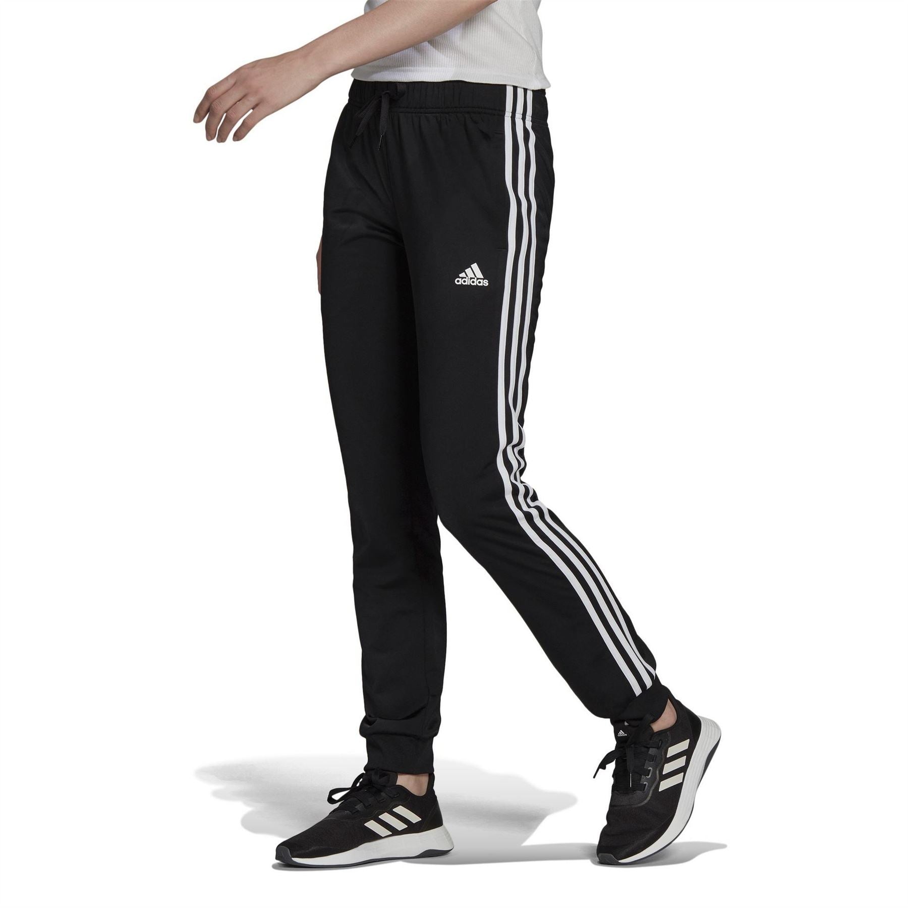 adidas Womens Primegreen Essentials Warm Up Slim Tapered Tracksuit Bottoms