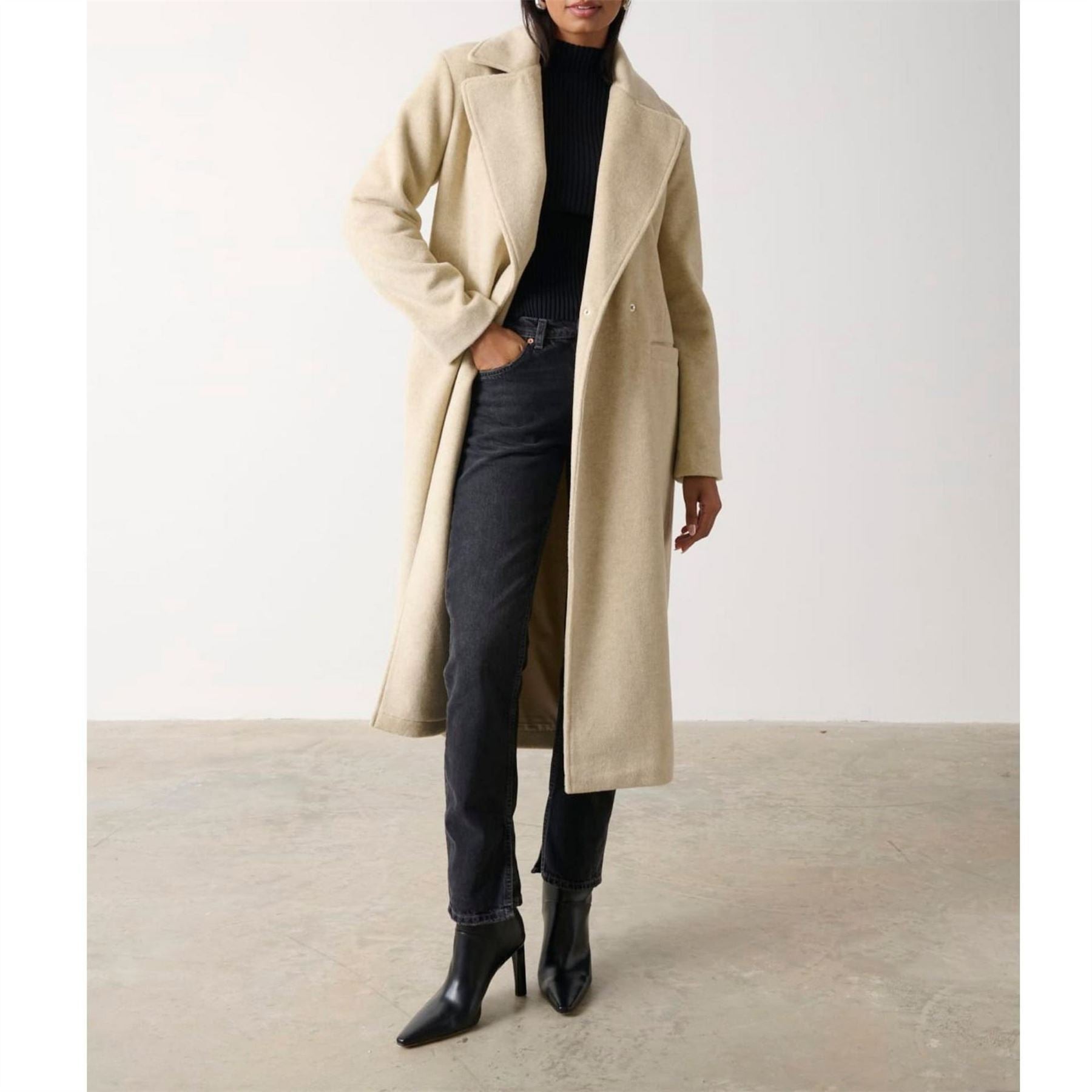 Pretty Lavish Ezra Boxy Collared Long Sleeve Oversized Fit Overcoat