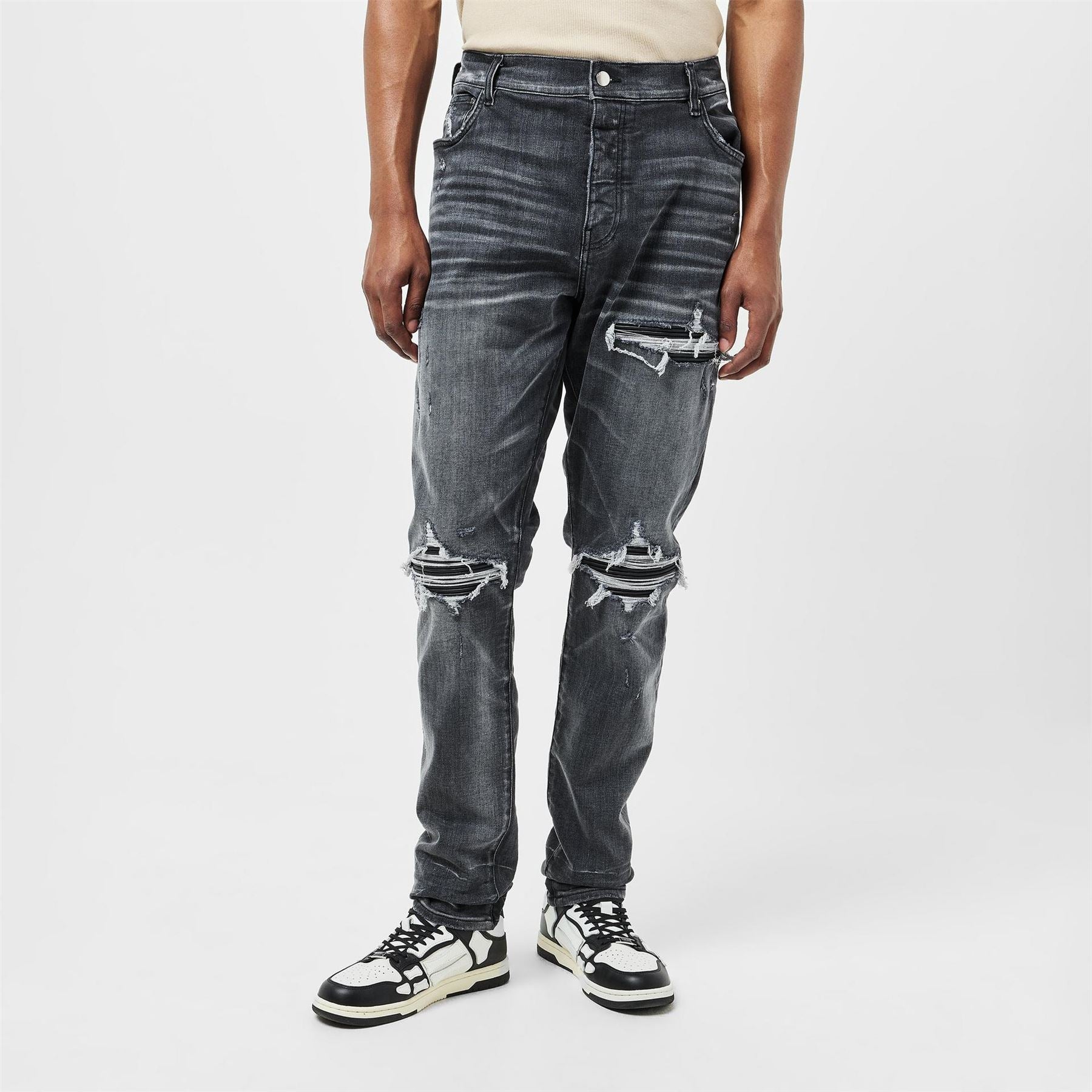 Amiri Leather Slim Fit Jeans