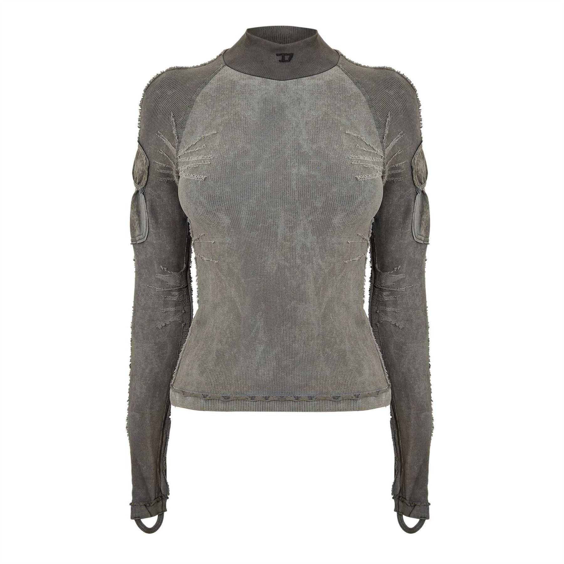 Diesel Mock Neck Raglan Sleeve Tech T-Shirt