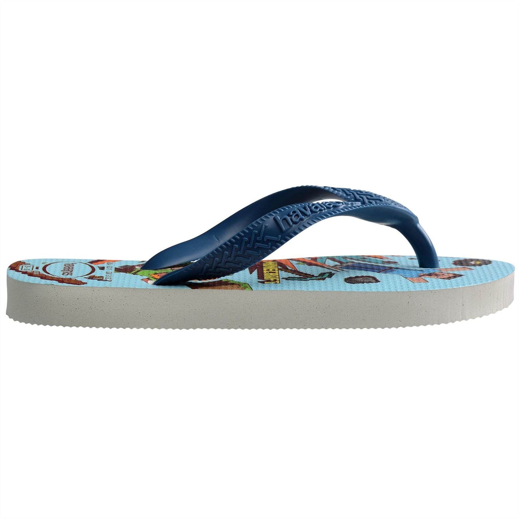 Havaianas Hav. Kids Minecraft White Blue Comf Flip Flops Womens