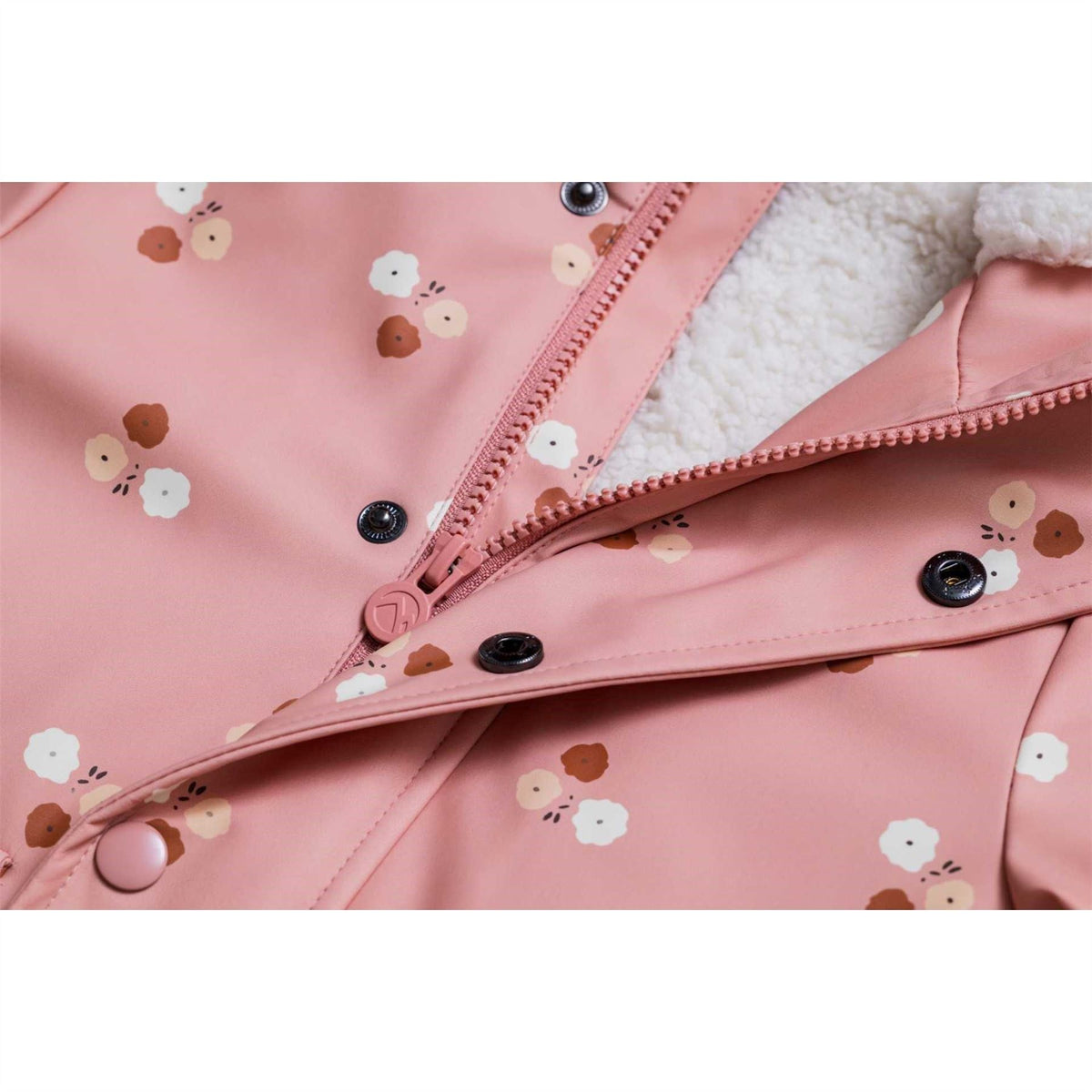 Gelert Leopard Patterned Hooded Snap Button Ribbed Cuff Rain Jacket