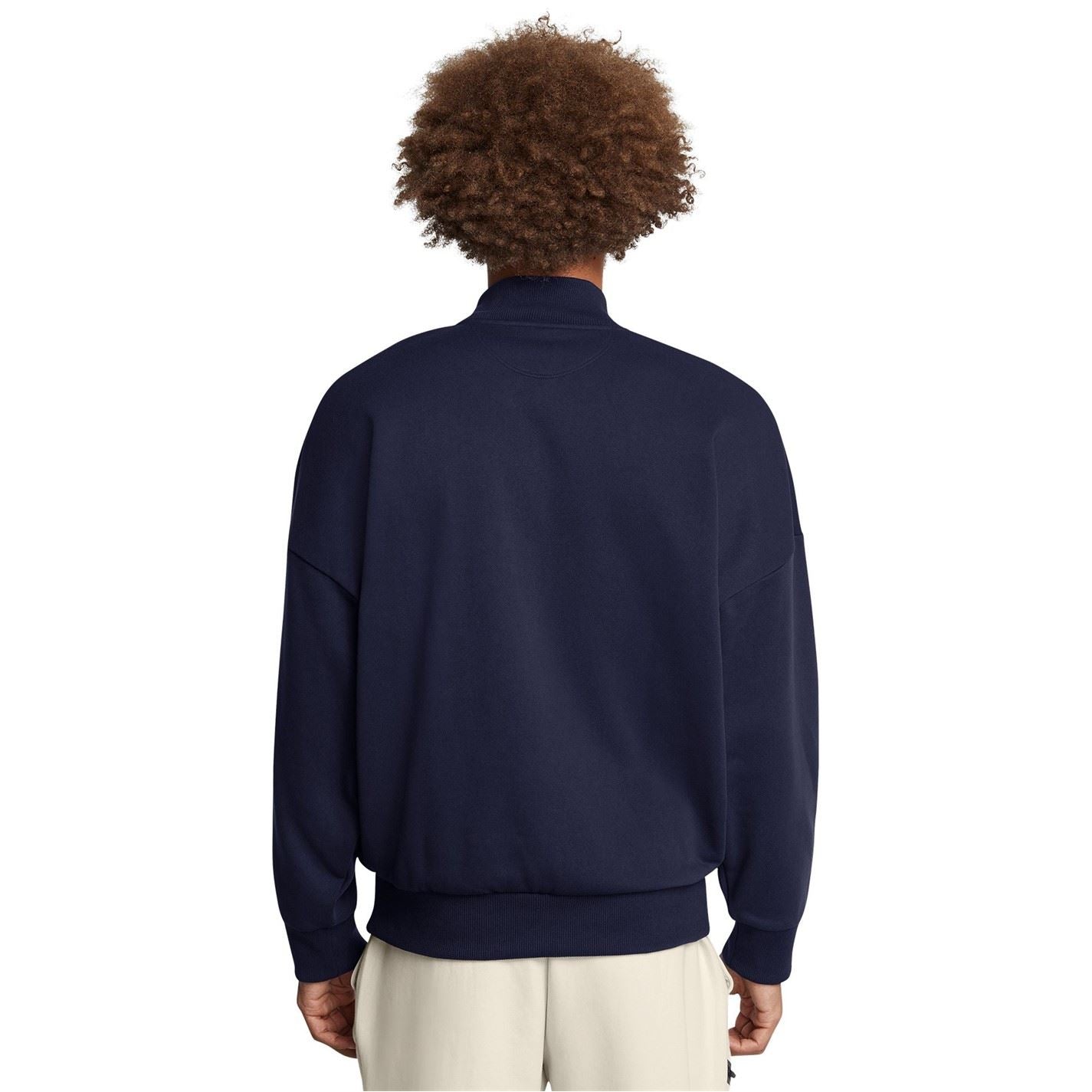 Under Armour Icon Zip Neck Ribbed Collar Long Sleeve Sweatshirt