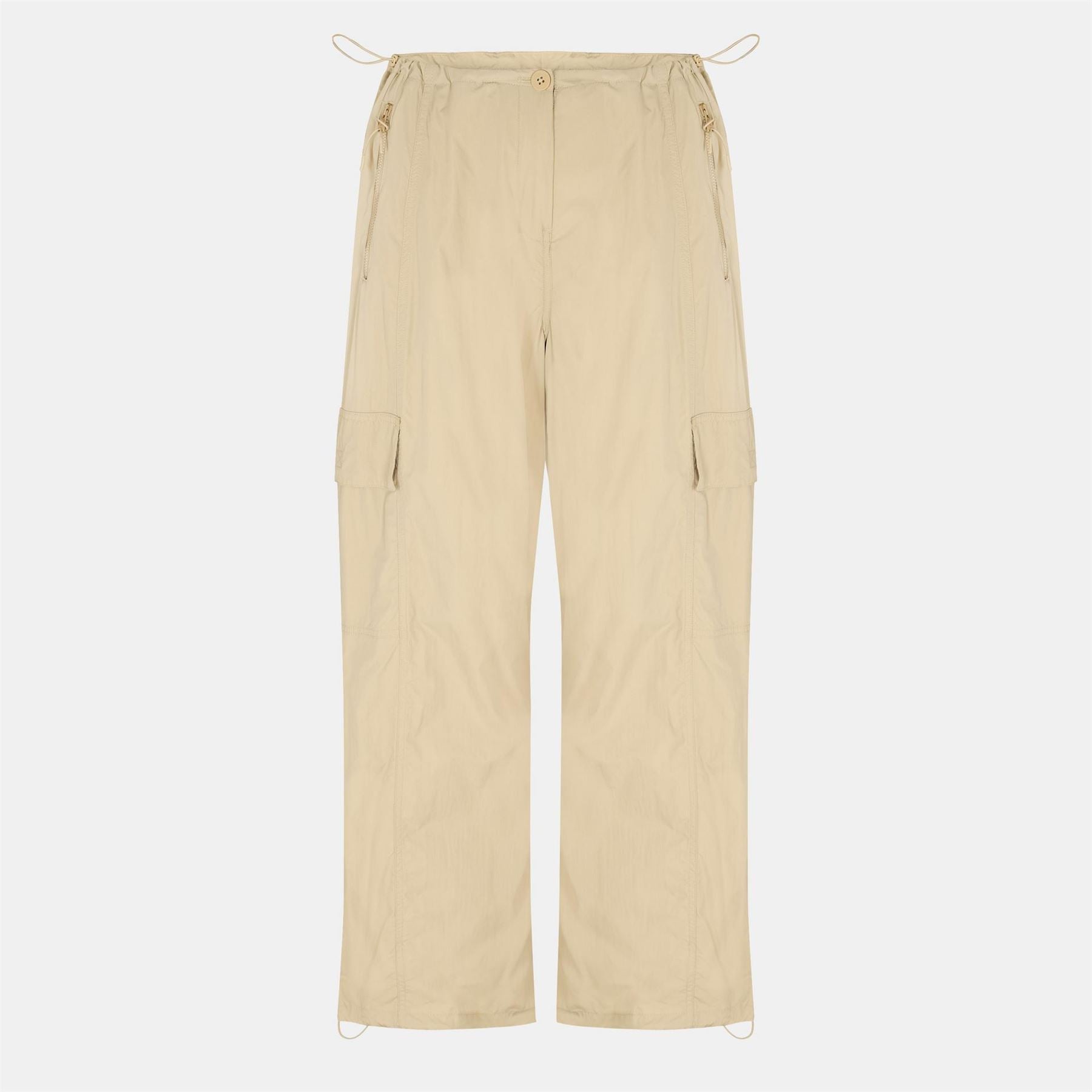 Timberland Flap Pocket Solid Patterned Parachute Cargo Pants