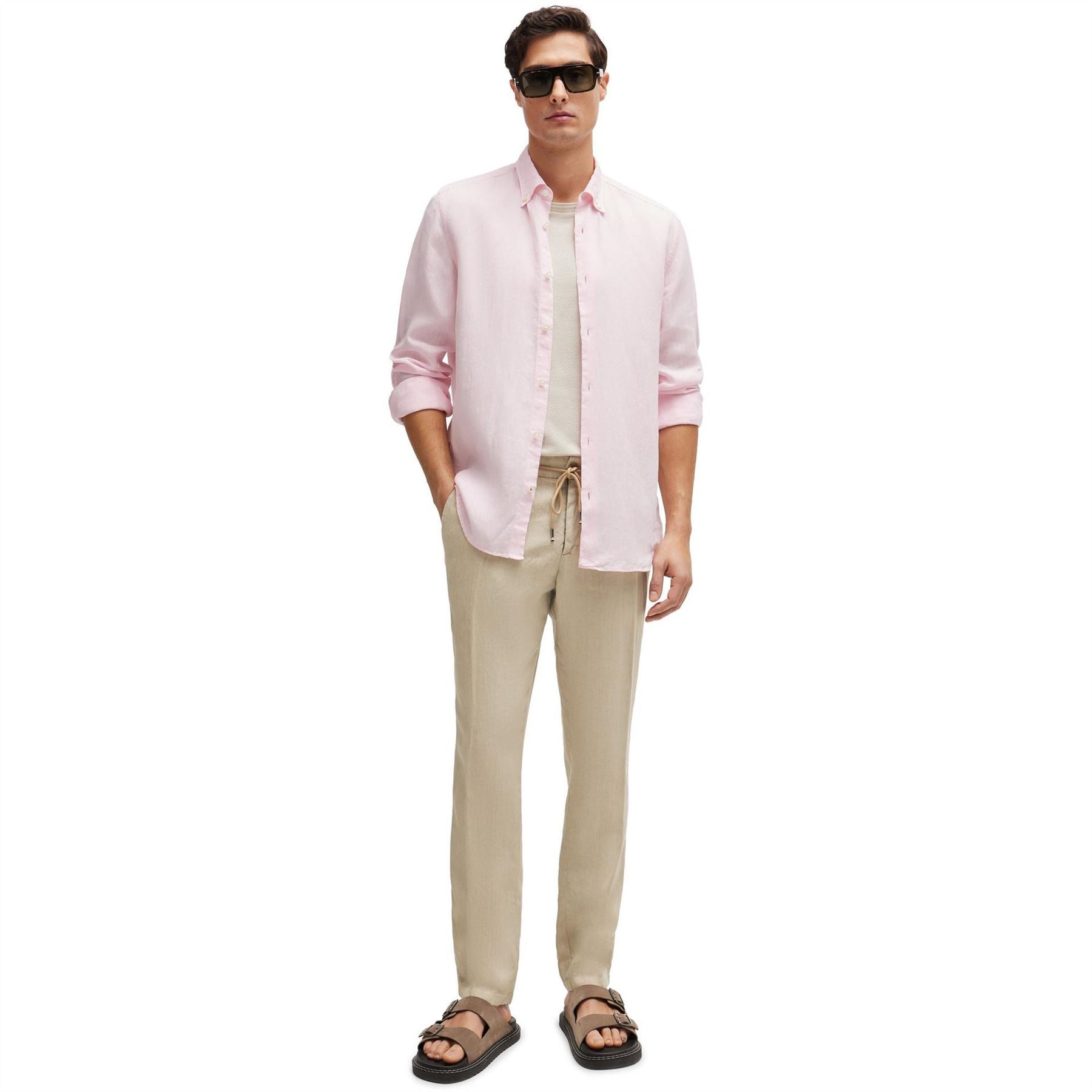 Boss Liam Collared Neck Button Down Long Sleeve Shirt