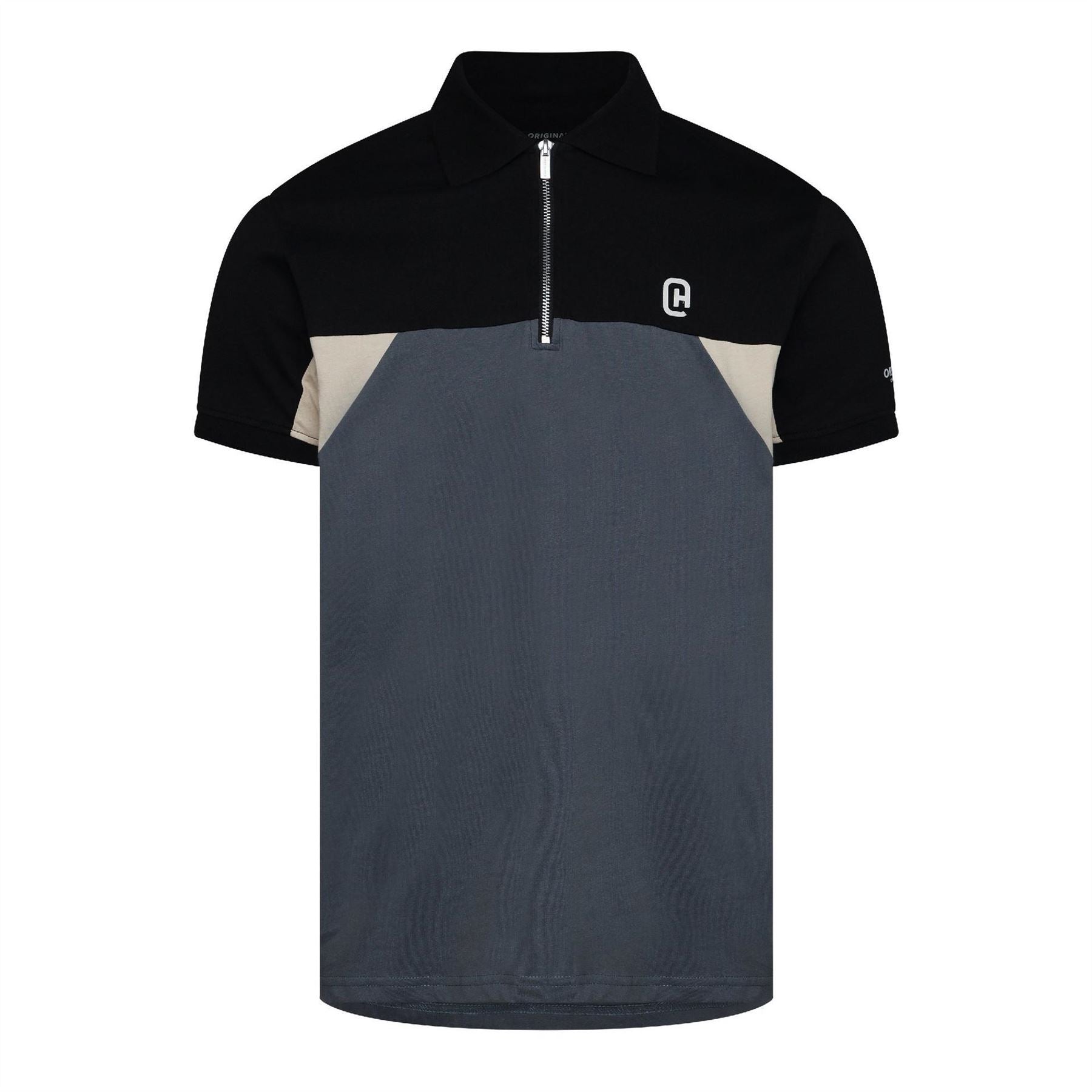 Crosshatch Castlebay Collared Zip Neck Short Sleeve Polo Shirt
