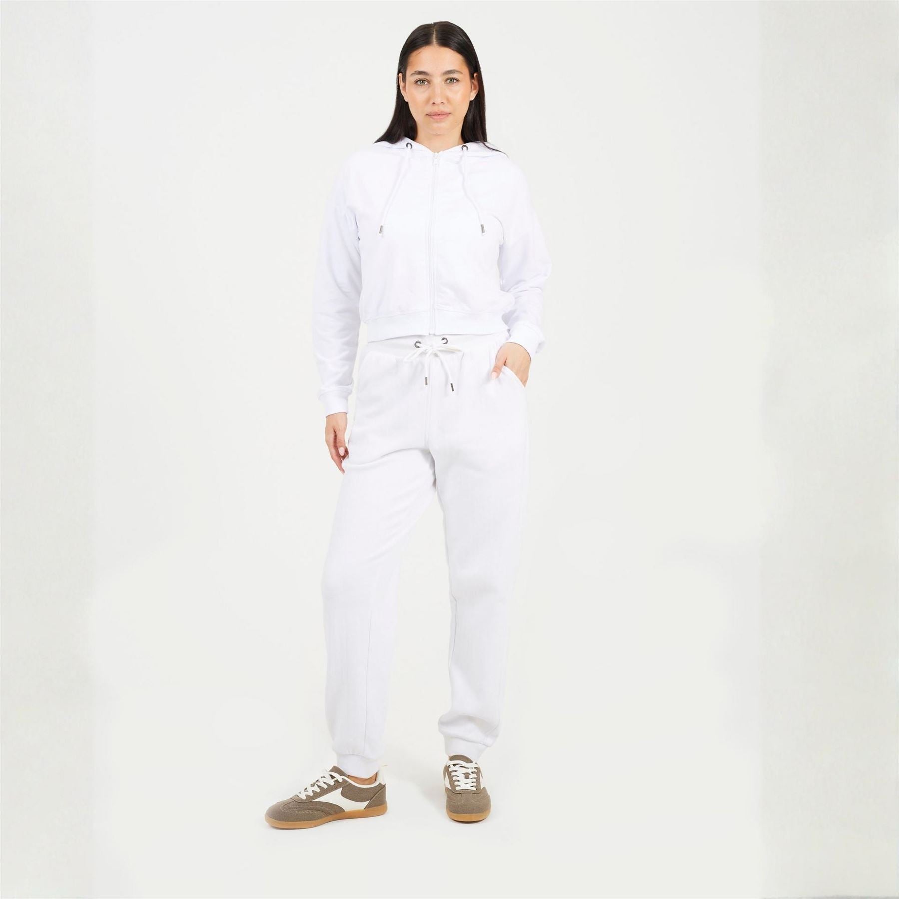 Brave Soul Cropped Zip Through Hoodie With Pockets