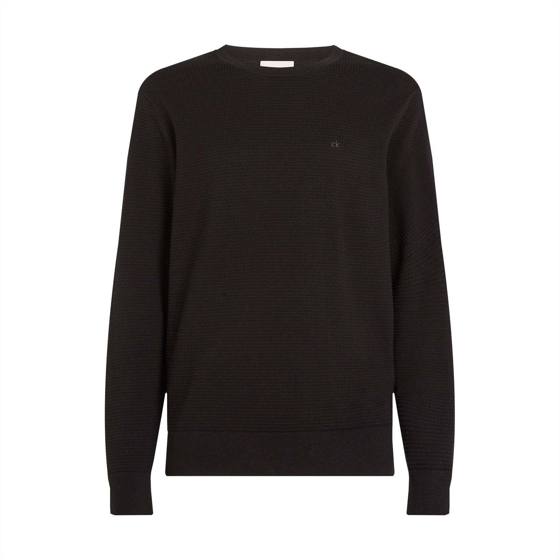 Calvin Klein Waffle Texture Cotton Crew Neck Jumper
