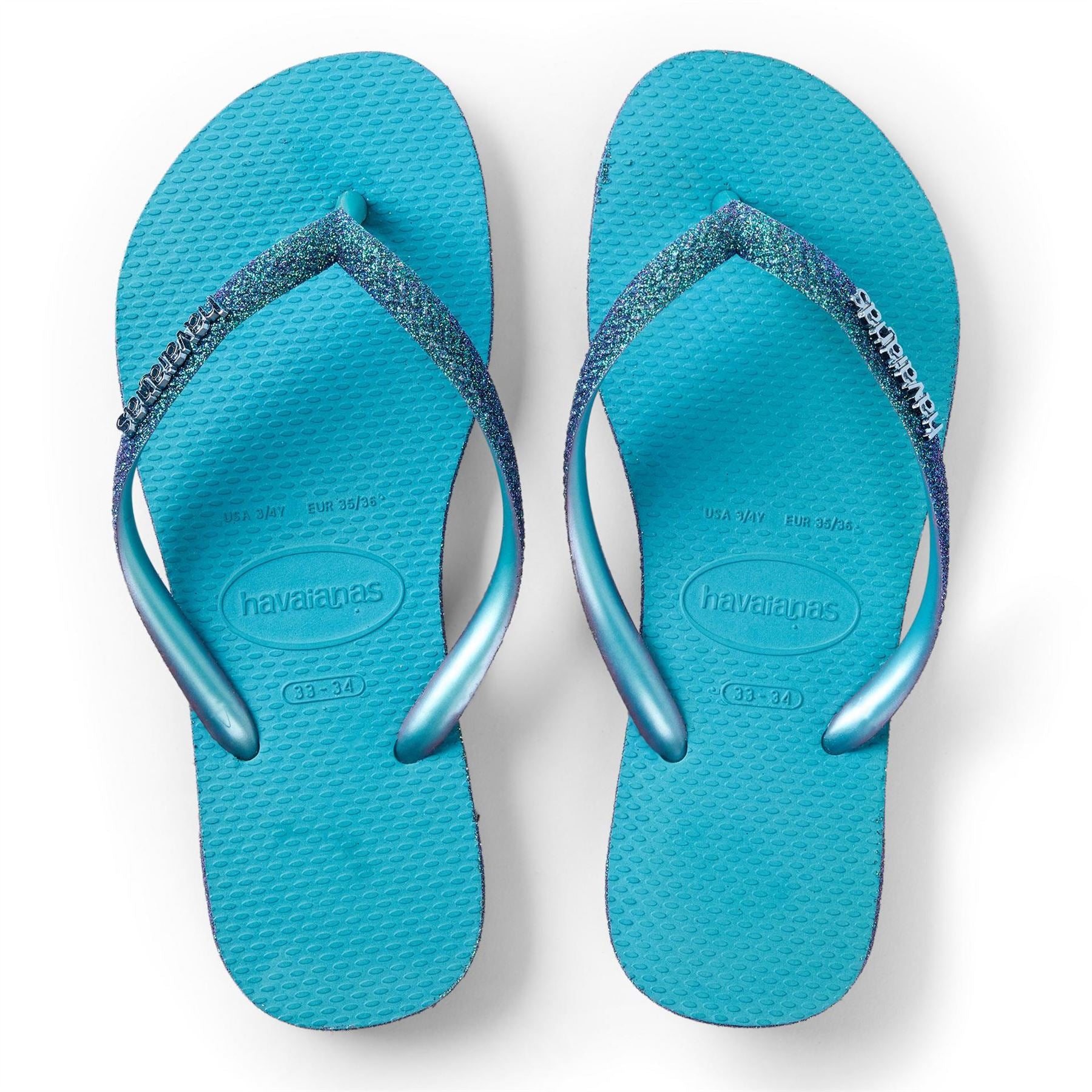 Havaianas Kids Slim Sparkle Nautical Blue Flip Flops